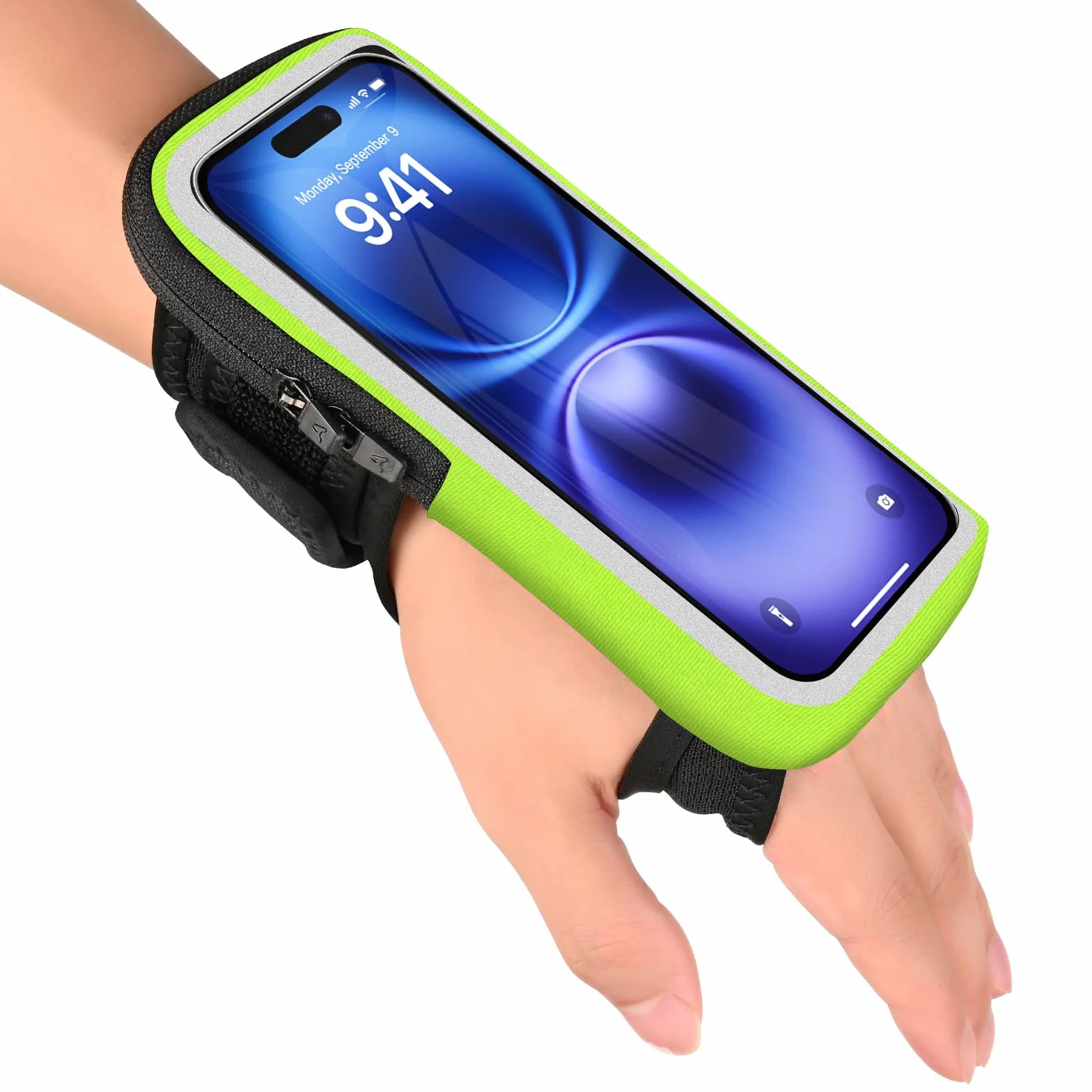 Guzack Sportowa opaska na ramię uchwyt na telefon komórkowy do biegania [podwójne zastosowanie] do biegania 6,9 regulowana sportowa torba na nadgarstek do iPhone'a 16/15/14/13 Pro Max Galaxy S24