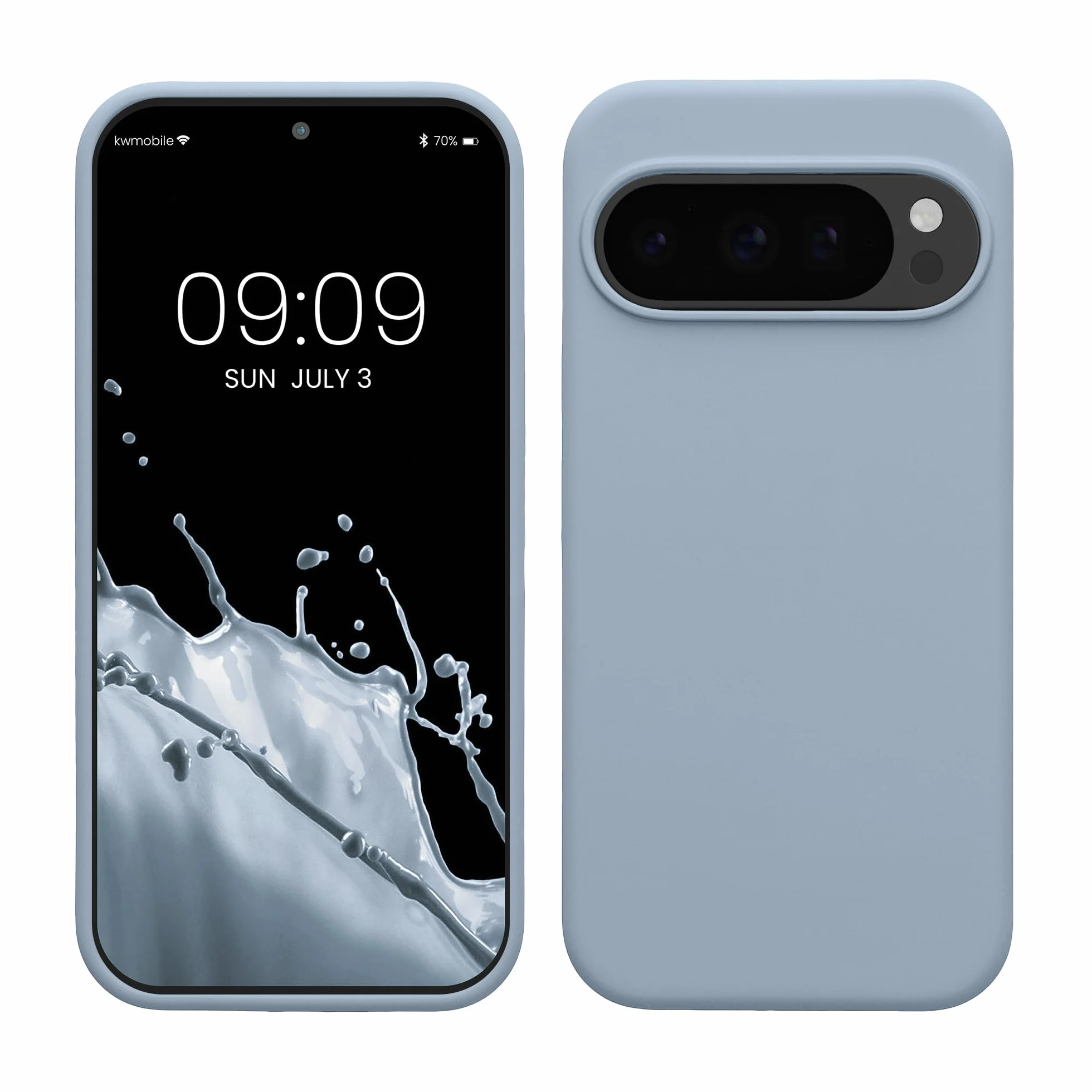 kwmobile Etui na telefon kompatybilne z Google Pixel 10 / Pixel 10 Pro – silikonowe etui – ładowanie bezprzewodowe – matowe, jasnoniebieskie etui ochronne