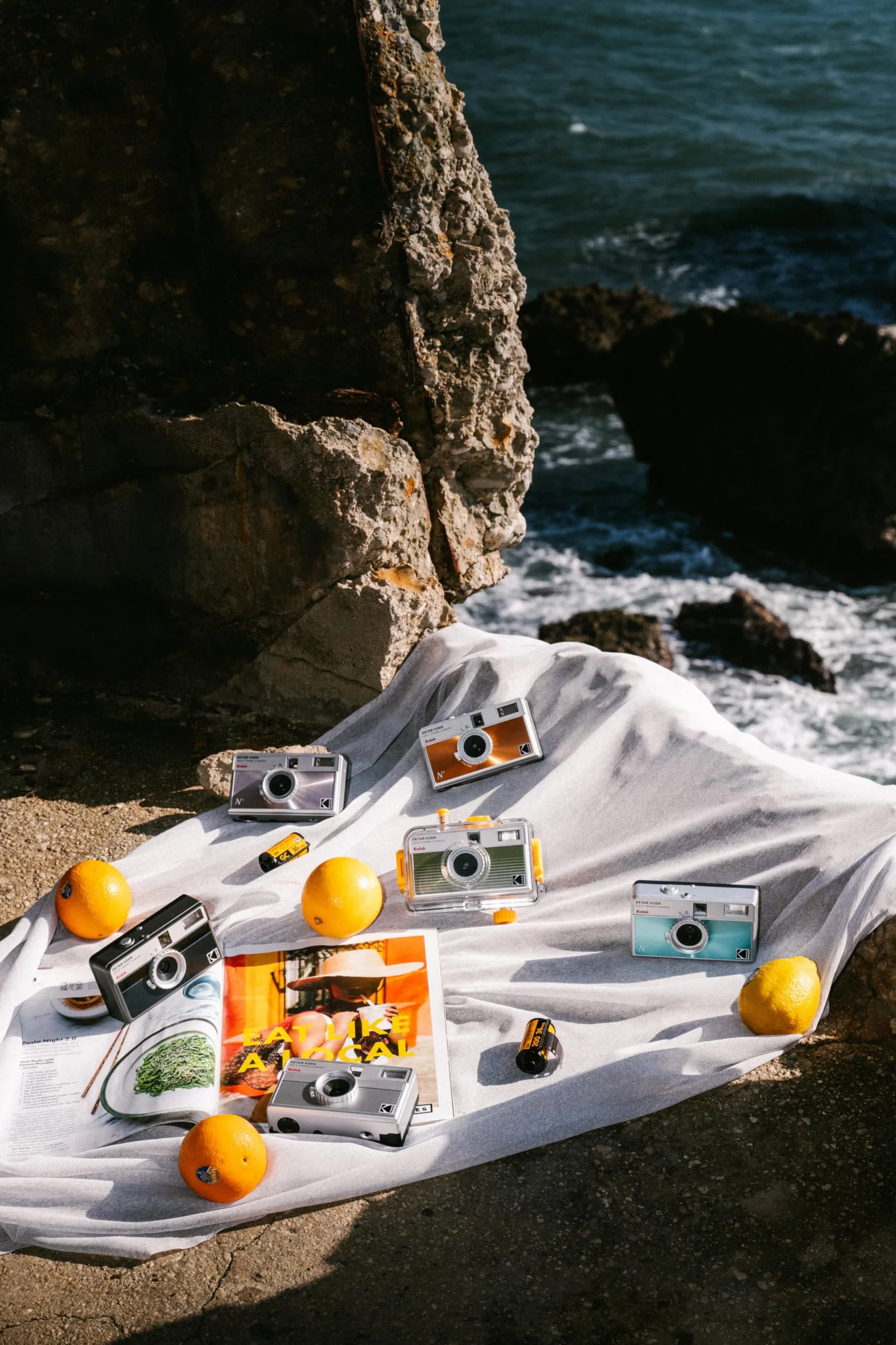 KODAK EKTAR H35N półramkowa kamera filmowa zestaw premium,35mm wielokrotnego użytku,wodoodporna obudowa,zwalniacz kabla,filtry kolorowe,błyskową(film i baterie AAA nie są dołączone)(Pomarańczowy)