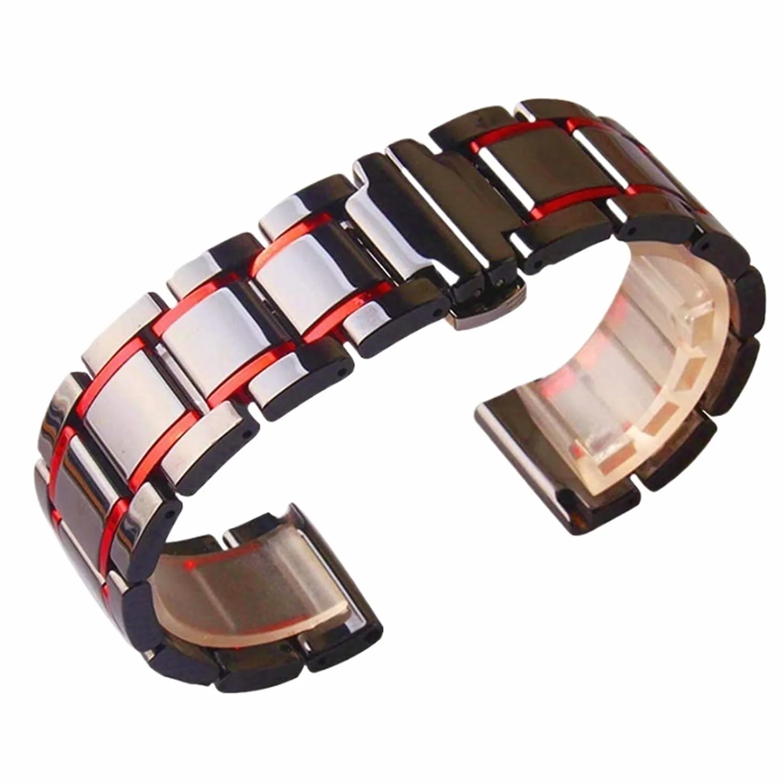 Ceramiczna metalowa opaska na nadgarstek 20 mm 22 mm wymienna opaska na nadgarstek dla mężczyzn kobiet bransoletka nadaje się do smartwatcha, akcesoria do zegarków kwarcowych