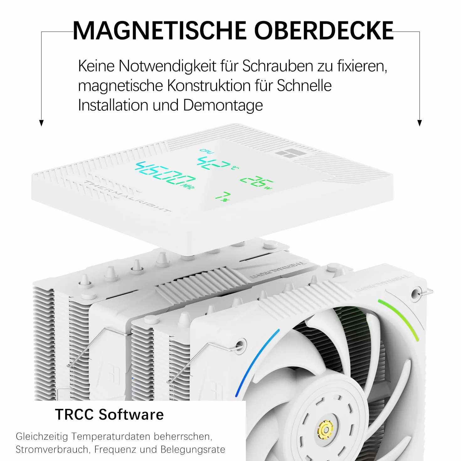 TR-Thermalright Phantom Spirit 120 Digital Snow CPU Chłodnica, podwójna wieża z 7 rurami cieplnymi, podwójny wentylator PWM-2150RPM, cyfrowa płyta z ekranem na górze, dla AM5/AM4, Intel lga1851/1700