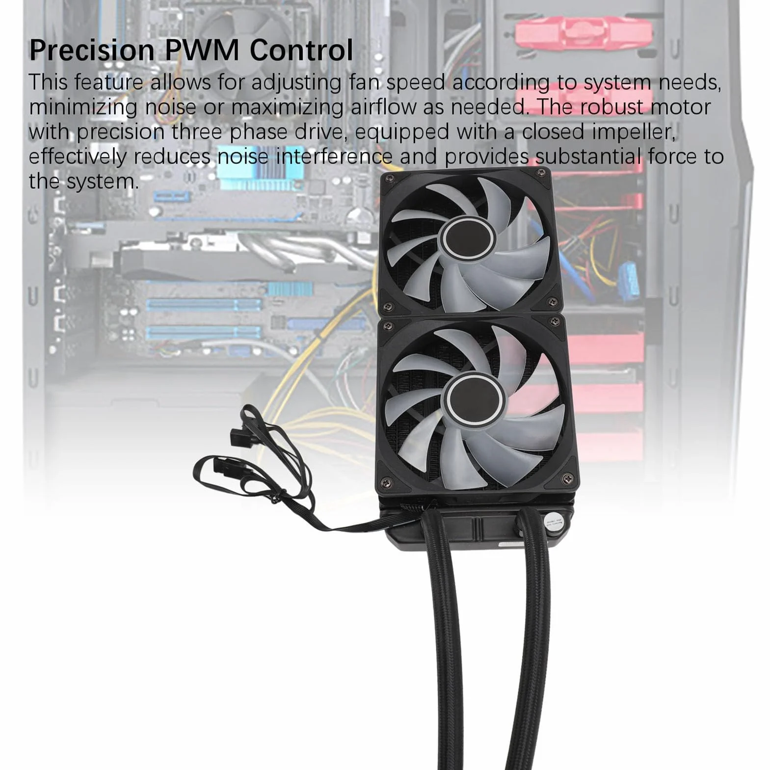 ZJchao Chłodnica Procesora 240 Mm z Podwójnymi Wentylatorami 120 Mm PWM, Synchronizacja Oświetlenia ARGB, Kompatybilna z LGA1700 115X 2011 3 2066, Układ Chłodzenia Chłodnicy DC12V (BLACK)