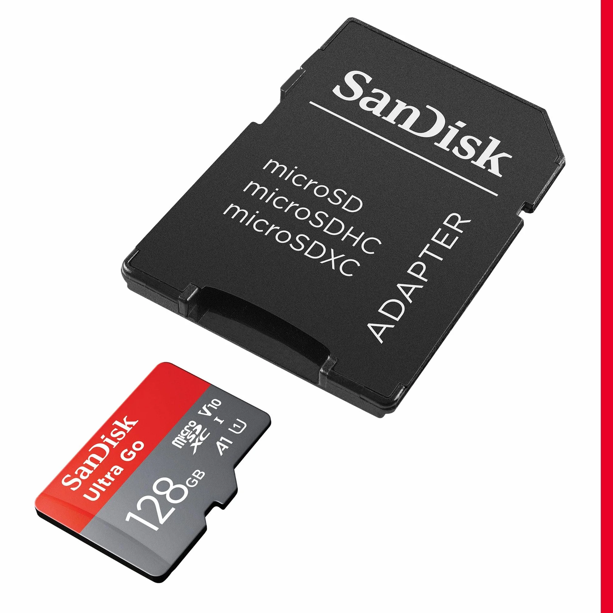 SanDisk Ultra Go Micro SDXC UHS-I karta 128 GB + adapter SD (do smartfonów i tabletów z systemem Android, do 140 MB/s, prędkość odczytu) A1, wideo Full HD, klasa 10, U1, dla Amazon