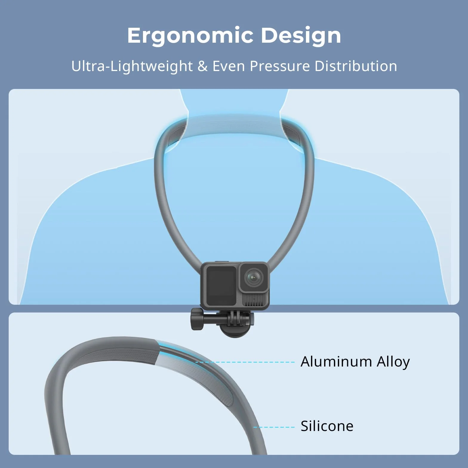 SMALLRIG Magnetyczny uchwyt na szyję do kamery sportowej, przycisk szybkiego zwalniania jednym kliknięciem i ergonomiczna, dla GoPro Hero 12/11/10/9, dla DJI Action 4/5, Ace Pro 2, 5126