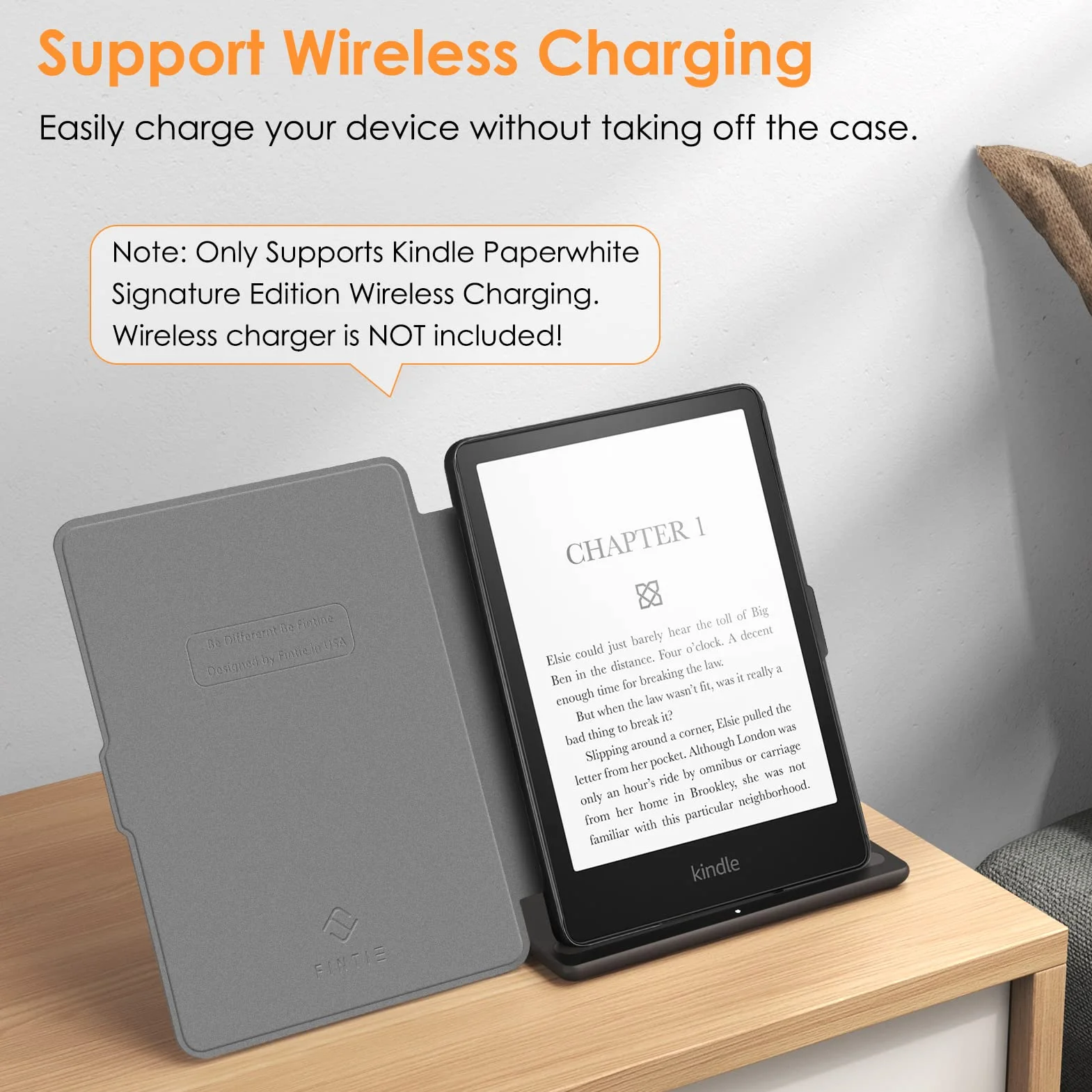 Fintie Etui do 6,8" Kindle Paperwhite (11. Generation - 2021) i Kindle Paperwhite Signature Edition - najcieńszy i najlżejszy pokrowiec ochronny z funkcją Auto Sleep/Wake (ZB- Ciemno Szary)