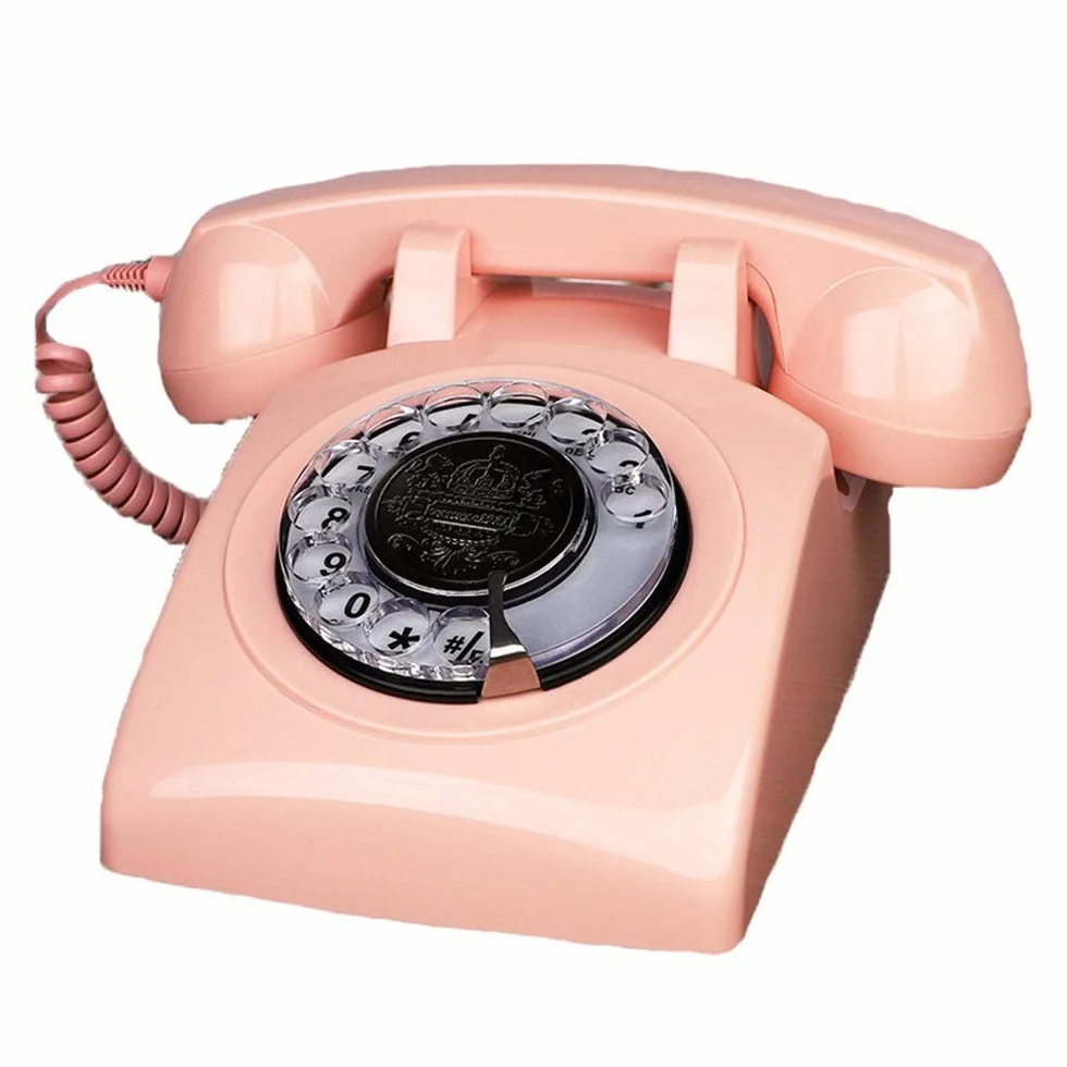 Telefon stacjonarny do domu Europejski antyczny telefon obrotowy telefon stacjonarny Retro telefon stacjonarny na biurko, telefon przewodowy do domu i mebli, telefon