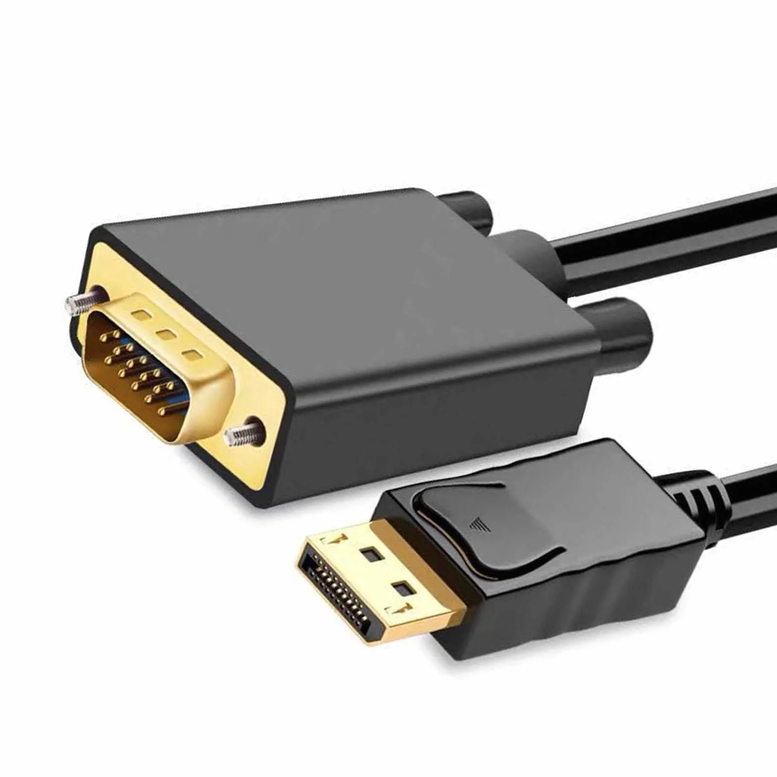 Adapter Displayport na VGA, Kabel Adaptera DP na VGA 1,8 M/70,9 Cala, Kompatybilny z Laptopem, Komputerem PC, Telewizorem i Projektorem