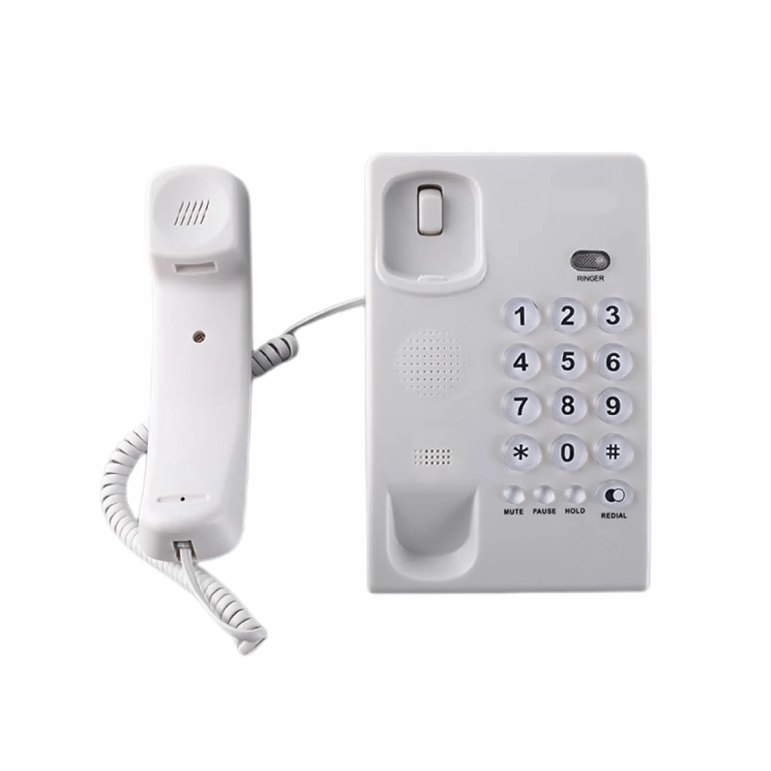 Telefon stacjonarny z kablem, telefon stacjonarny z dużymi przyciskami, telefon domowy, telefon stacjonarny do biura, łazienki hotelowej(Silver)