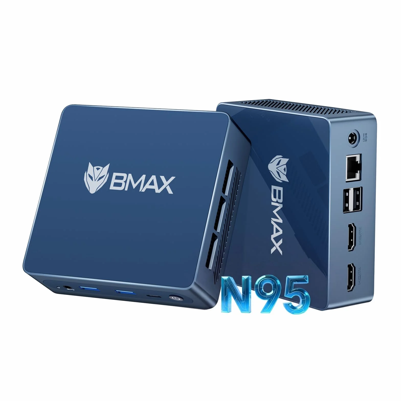 BMAX B4 Plus Mini PC Win11 Pro 12GB LPDDR5 512GB M.2 SSD Intel N95 (do 3,4 GHz) Mikrokomputer biurkowy z 4K HDMI×2/ Type‑C/LAN/WiFi 5 / BT 5.0/4×USB, mały komputer do home office i kina domowego