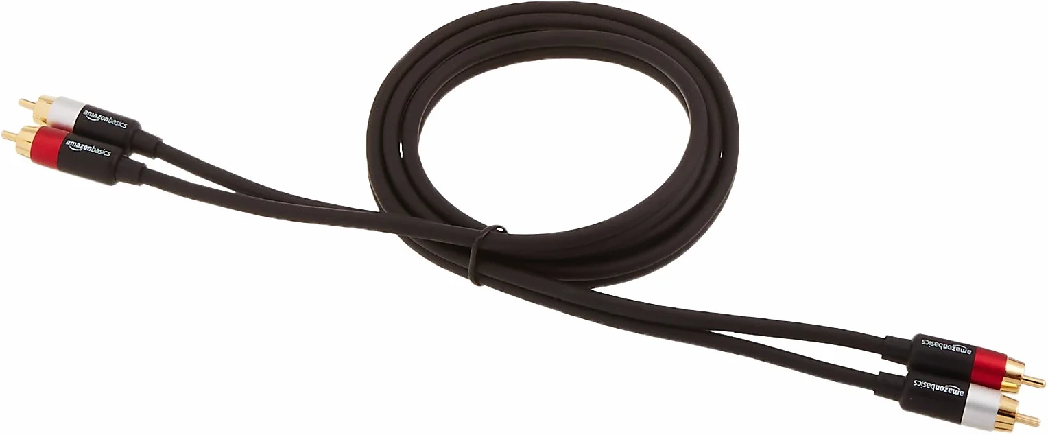 Amazon Basics Kabel audio 2 RCA 1,22 m pozłacane wtyczki czarny