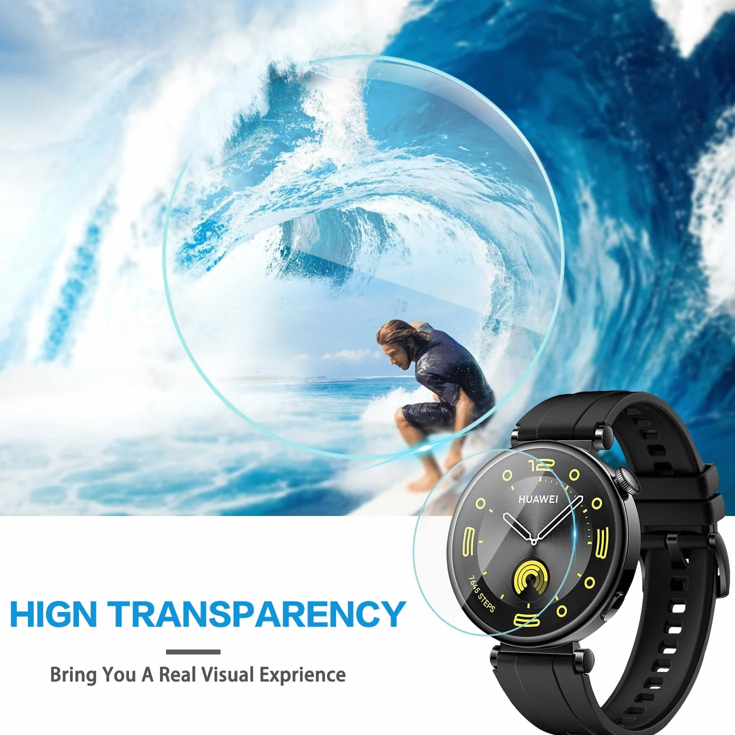 Diruite 4 Sztuki Ochraniacz Ekranu do Huawei Watch GT 4 41mm,HD Szkło Hartowane Folia Ochronna do Huawei Watch GT 4 41mm Smartwatch[Anti-Scratch]