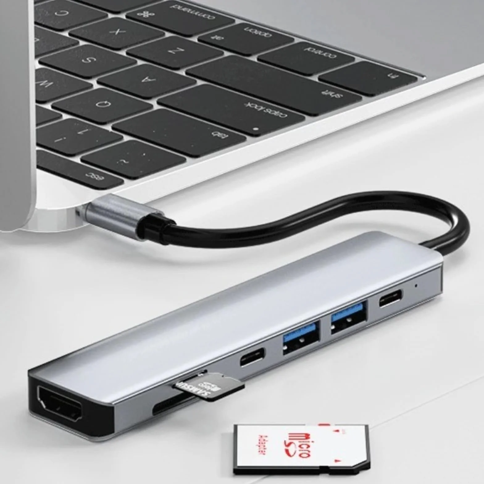 Stacja dokująca USB C HUB typu C do HDMI 4K 30Hz z przyciskiem wyłączania ekranu USB 3.0 5 Gb/s HUB 87 W szybkie ładowanie (6 w 1)