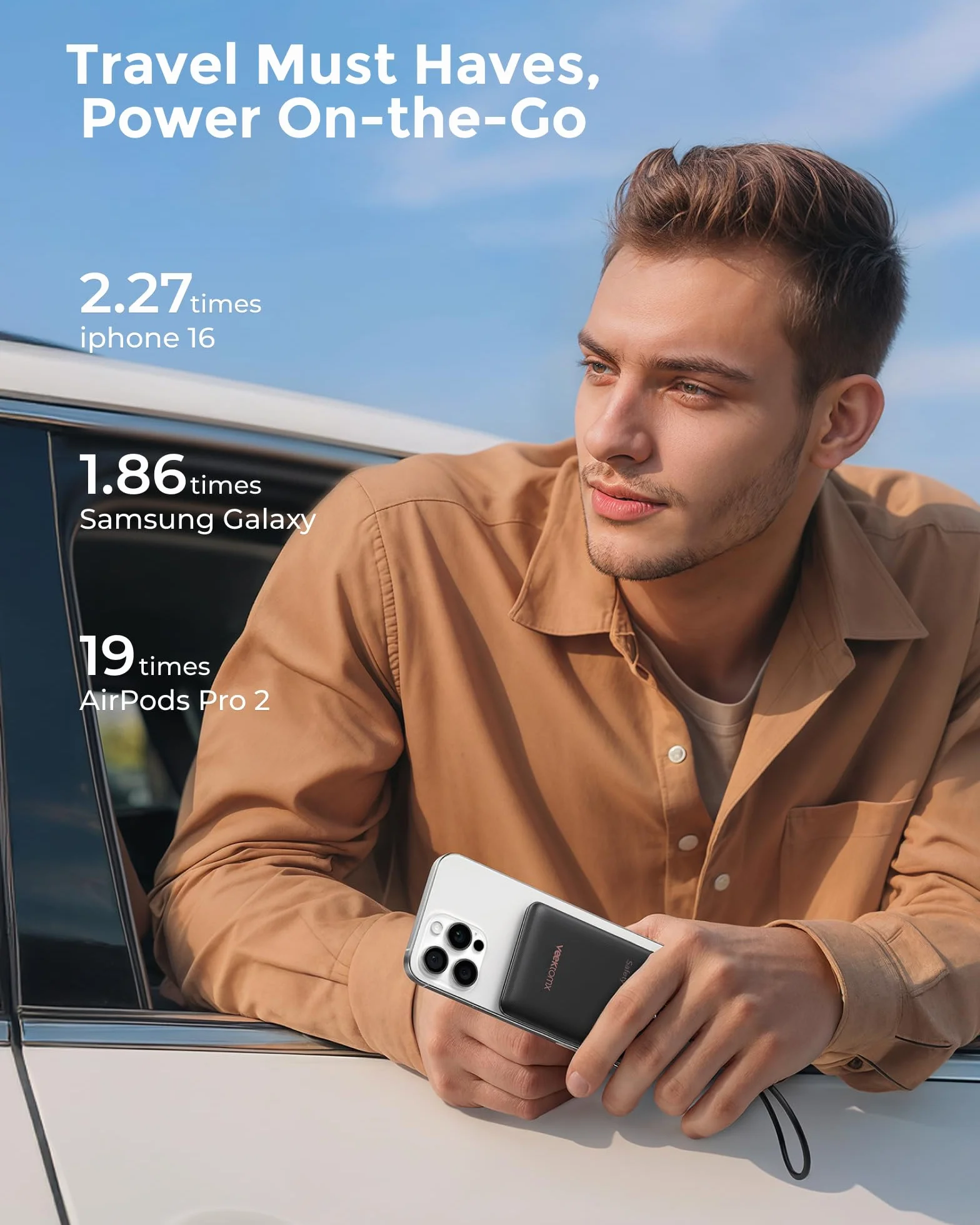 VEEKTOMX Mini Power Bank 10000mAh Mały Power Bank 22.5W Quick Charge, PD 3.0 Szybkie Ładowanie Zewnętrzne Bateria, Podwójne Wyjście Ultra Kompaktowa Ładowarka Kompatybilna iPhone 14/Sumsang s22/Xiaomi