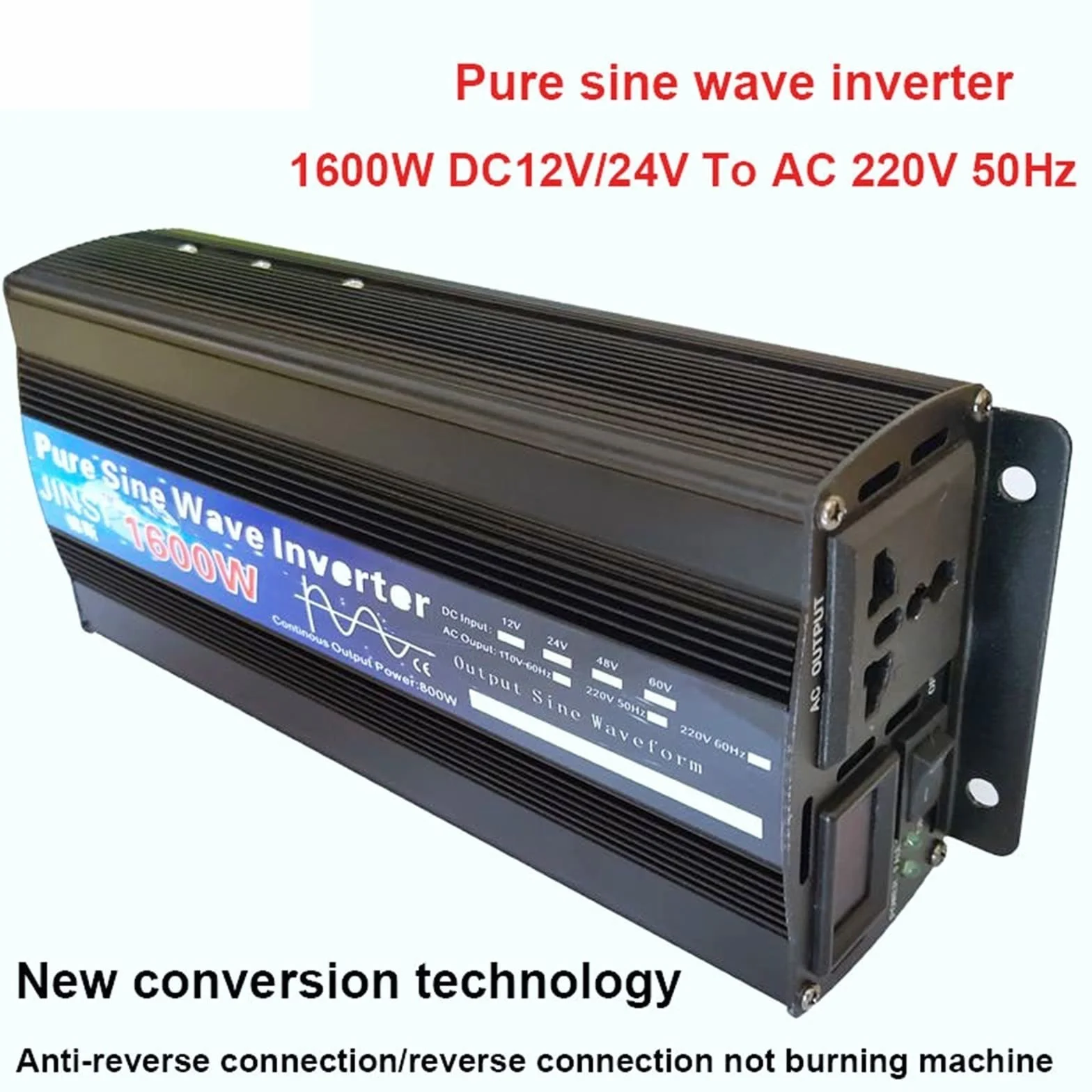 Falownik z czystą sinusoidą, Przetwornica czystej fali sinusoidalnej 1000W 1600W 2000W DC 12V / 24V 50Hz 60Hz przetwornica napięcia domowy konwerter samochodowy energia słoneczna(2600W,12V)