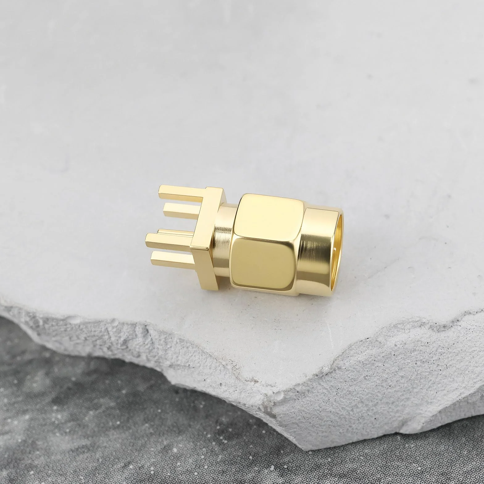 Create idea 10 szt. 4-pinowe złącze wtykowe SMA męskie 1,7 x 4,2 mm wtyczka do montażu krawędzi panelu PCB 50 omów do anteny radiowej