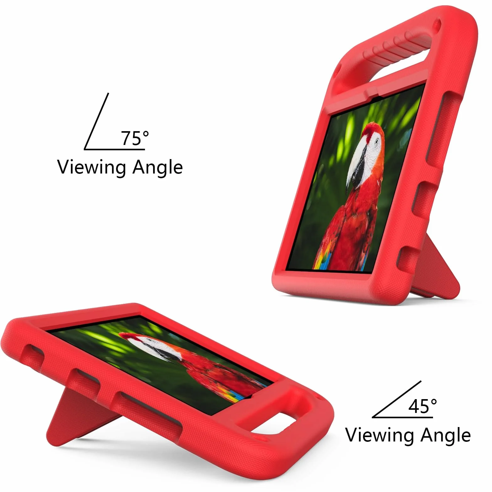 Pokrywa tabletu Kompatybilny z Kindle Fire HD8/HD 8 Plus 2022 2020, amortyzujący wstrząsy, z uchwytem, ​​EVA, uchwytem, ​​solidne etui na tablet dla dzieci, lekkie Strona główna tabletu(Rosso)