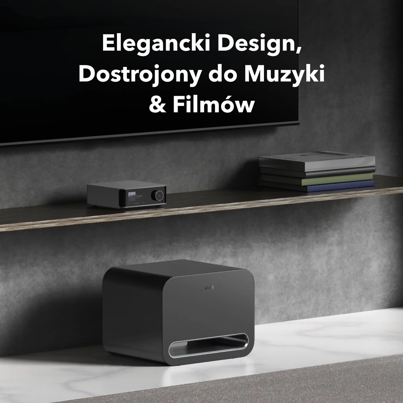 WiiM Sub Pro – Inteligentny subwoofer bezprzewodowy 8" 250 W | AI RoomFit™ | Wi-Fi 6 i BT 5.3 | Głęboki bas 25 Hz | Kompatybilny ze streamerami, wzmacniaczami i systemami RCA Sub-Out | Czarny