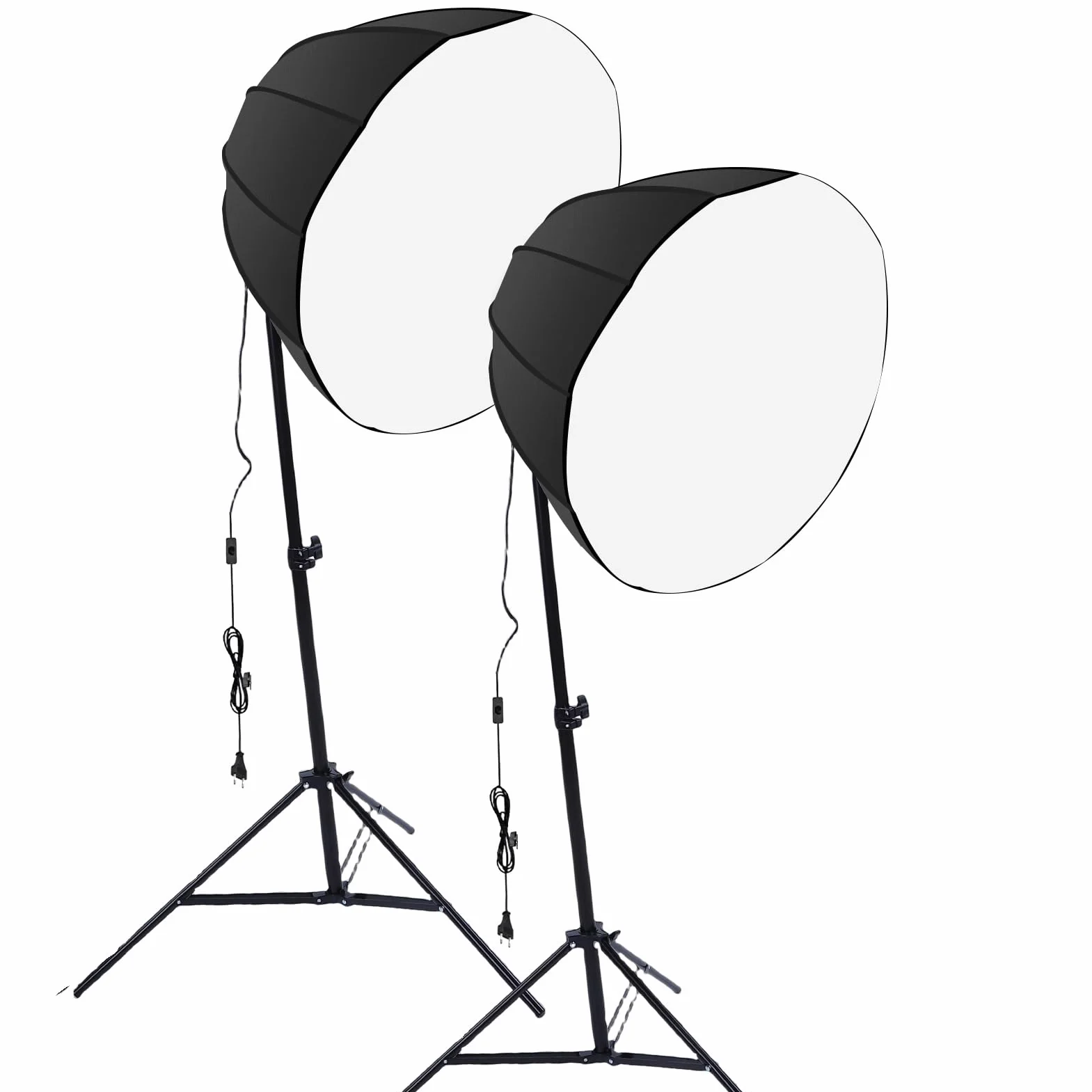 Jectse Profesjonalny Zestaw Oświetlenia Fotograficznego, Regulacja Jasności w 3 Kolorach, 12-stronny Softbox 60 Cm Zapewniający Równomierne Oświetlenie, ze Statywem 2,1 M do Transmisji (wtyczka UE)