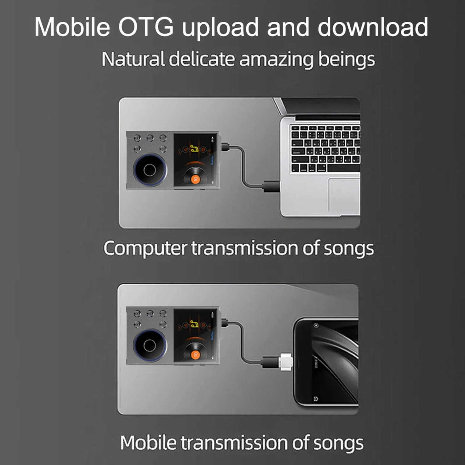 Odtwarzacz MP3 HiFi z Bluetooth 5.3 - Przenośny Cyfrowy Odtwarzacz Muzyki, Bezstratny Cyfrowy Odtwarzacz Muzyki DSD o Wysokiej Rozdzielczości, Przenośny Odtwarzacz MP3