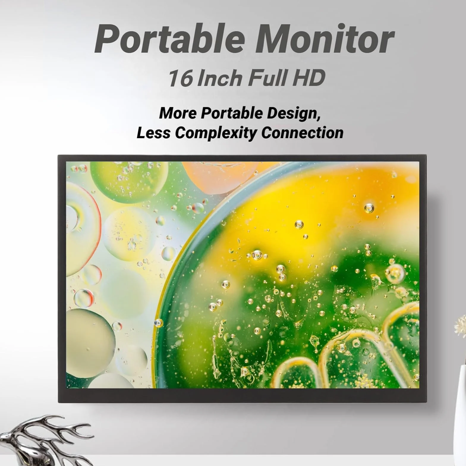 Przenośny Monitor z Ekranem Dotykowym, 16-calowy Wyświetlacz HD 1920x1200 60 Hz Wbudowane Dwa Głośniki, Port HDMI Typu C, Zewnętrzny Monitor do Gier do Laptopa do Przełącznika