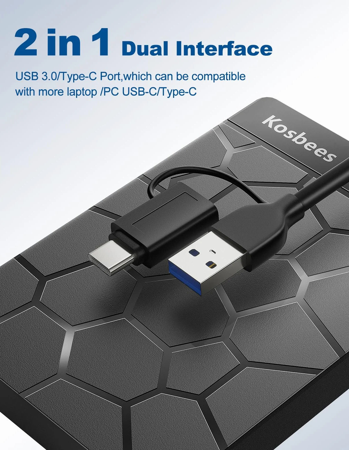 Zewnętrzne dyski twarde 500 GB, przenośny dysk twardy do systemu Windows, ultra cienki zewnętrzny dysk twardy kompatybilny z komputerami PC, Mac, laptopem, PS4, Xbox One, Xbox 360; gotowy do