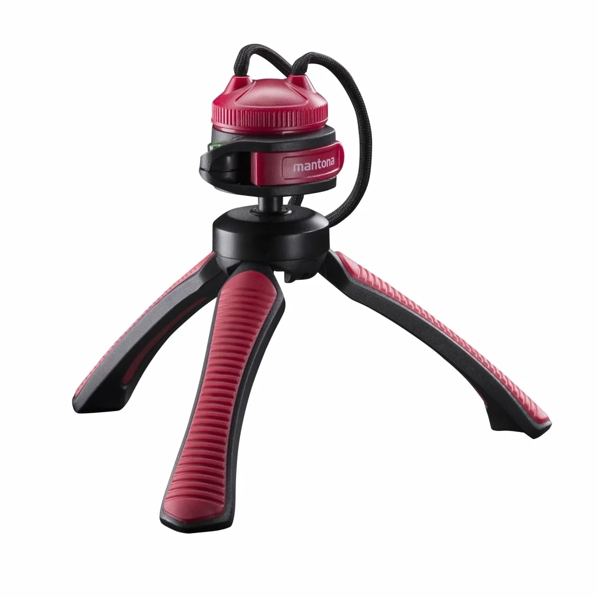 Mantona Kaleido Mini statyw z głowicą kulową 1/4 cala poziomica Chlafe Sundown Red
