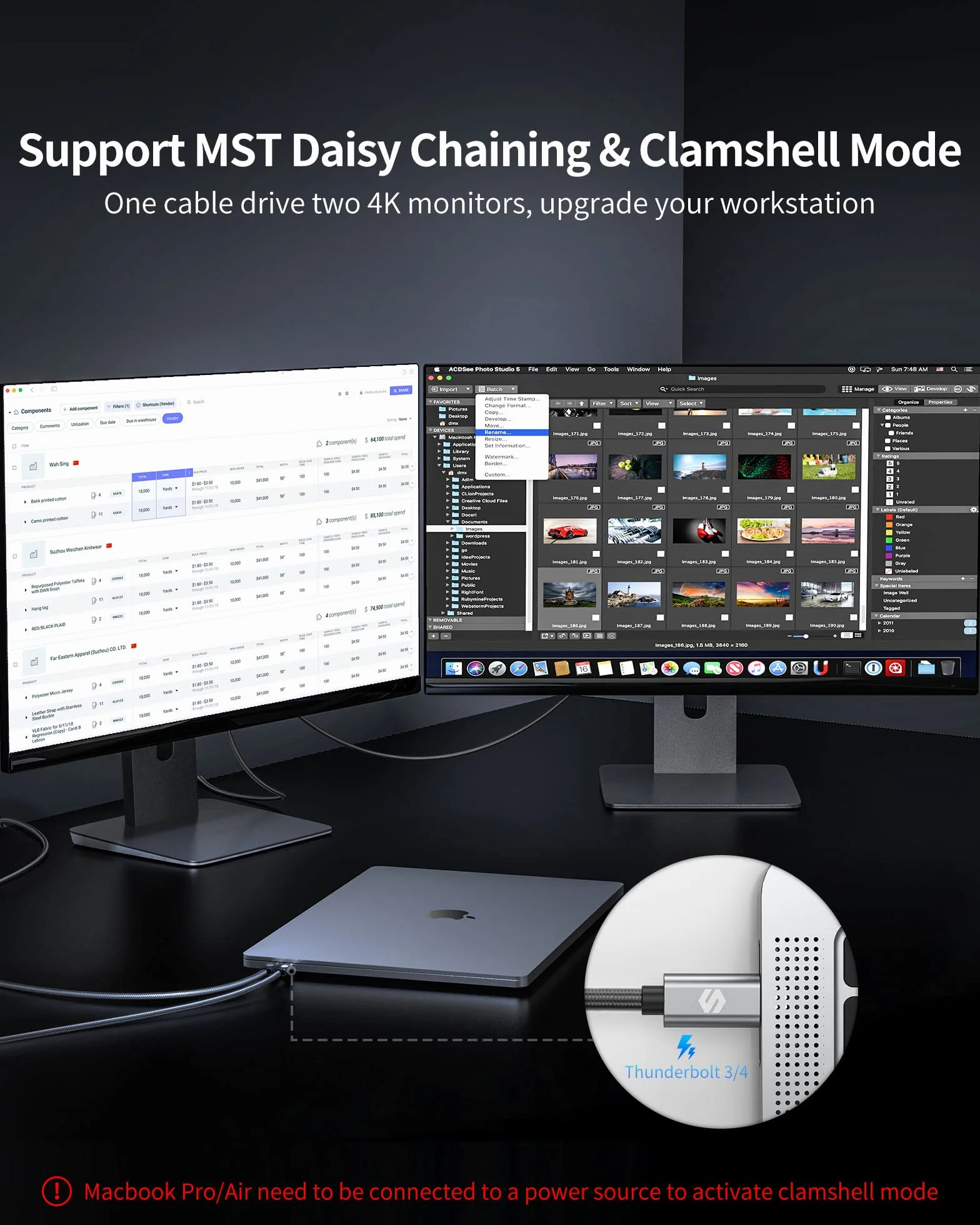 Silkland Kabel USB C DisplayPort 1.4 1M 8K@60Hz 4K@144Hz Thunderbolt 4/3 do MacBook Pro iPad Pro XPS