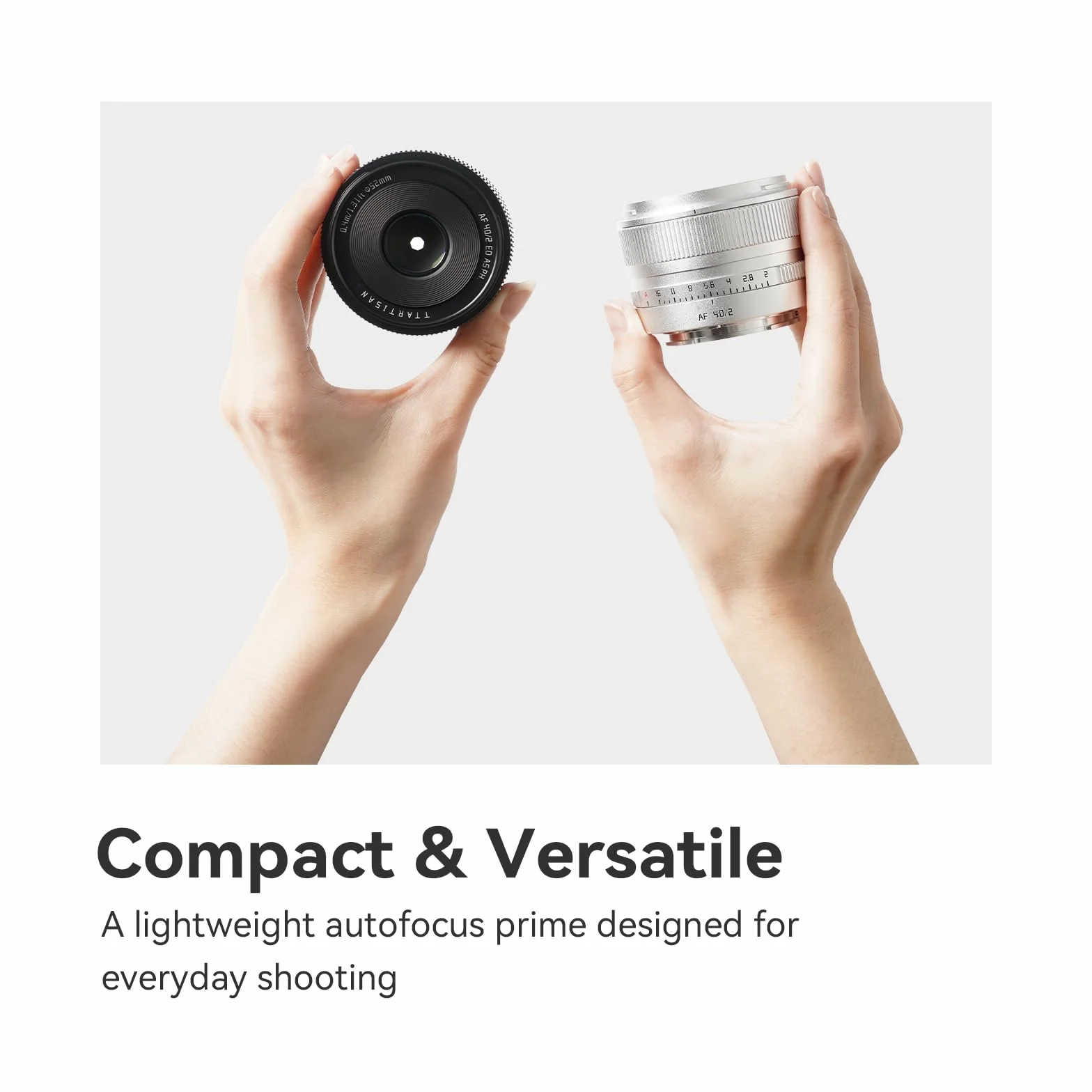 TTARTISAN AF 40 mm f/2 srebrny do E-Mount, pełny format 40 mm f2 Prime obiektywy do FE-Mount (E, srebrny)