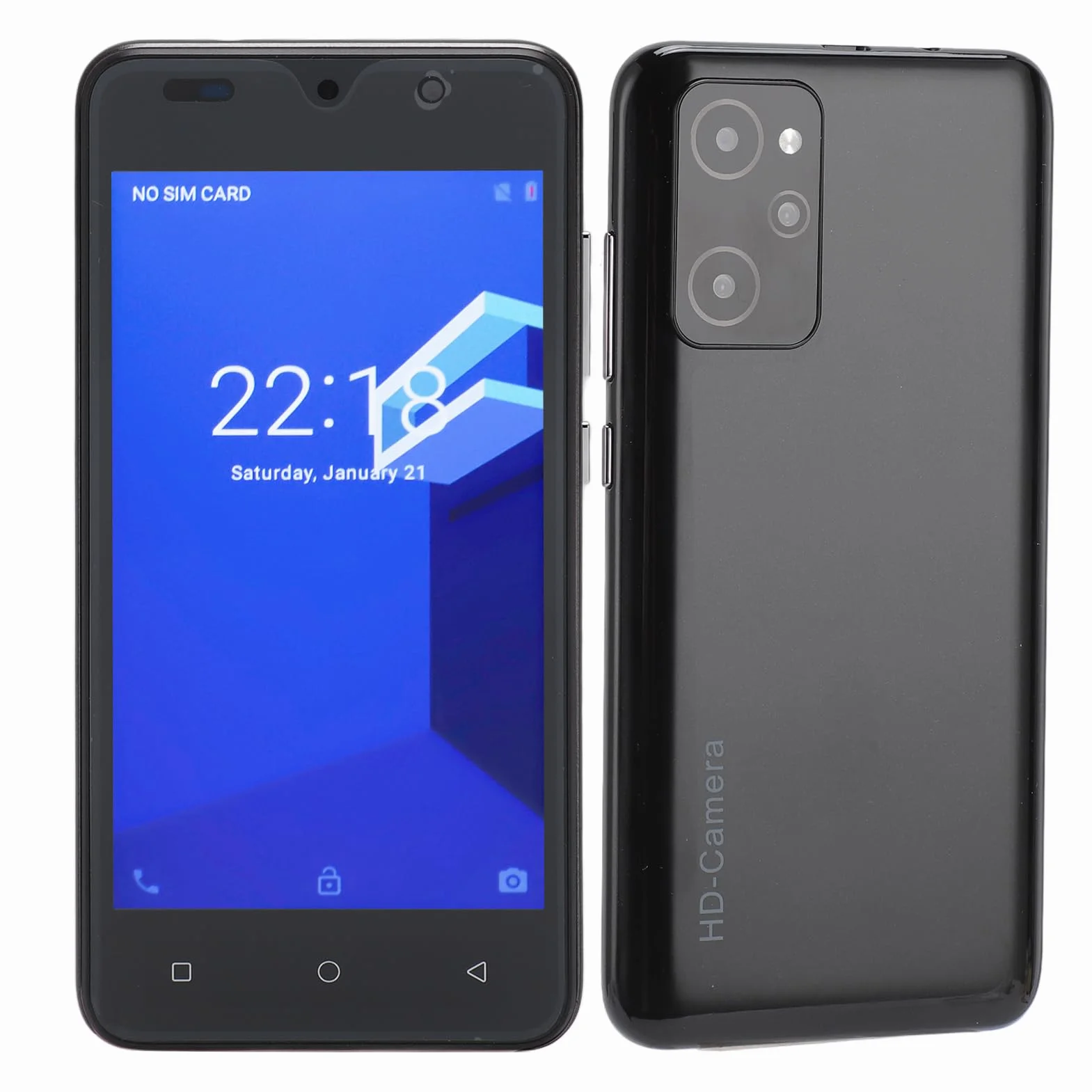 Cuifati 5 -calowy Smartfon z rozdzielczością 1440 X 3040, 4 GB RAM 32 GB ROM, Rozpoznawanie Twarzy, Aparat 8MP, dla Androida 12 z Ekranem HD, Procesorem MT6580M (BLACK)