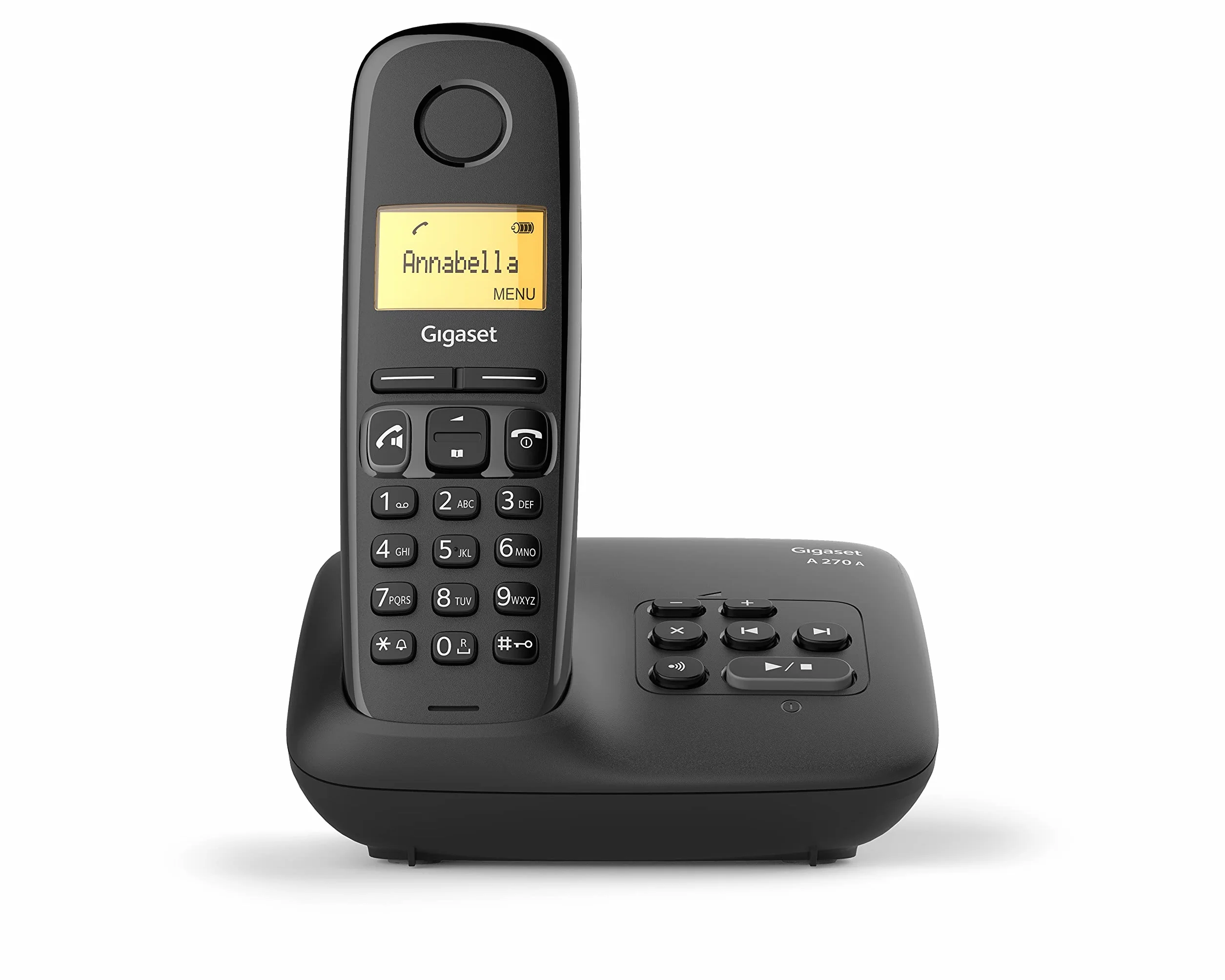 Gigaset A270A Duo latwe w uzyciu podwójne bezprzewodowe telefony domowe z sekretarka, kompatybilne z telefonem glosnomówiacym i aparatem sluchowym, 2 lata gwarancji (2 sztuki), czarny