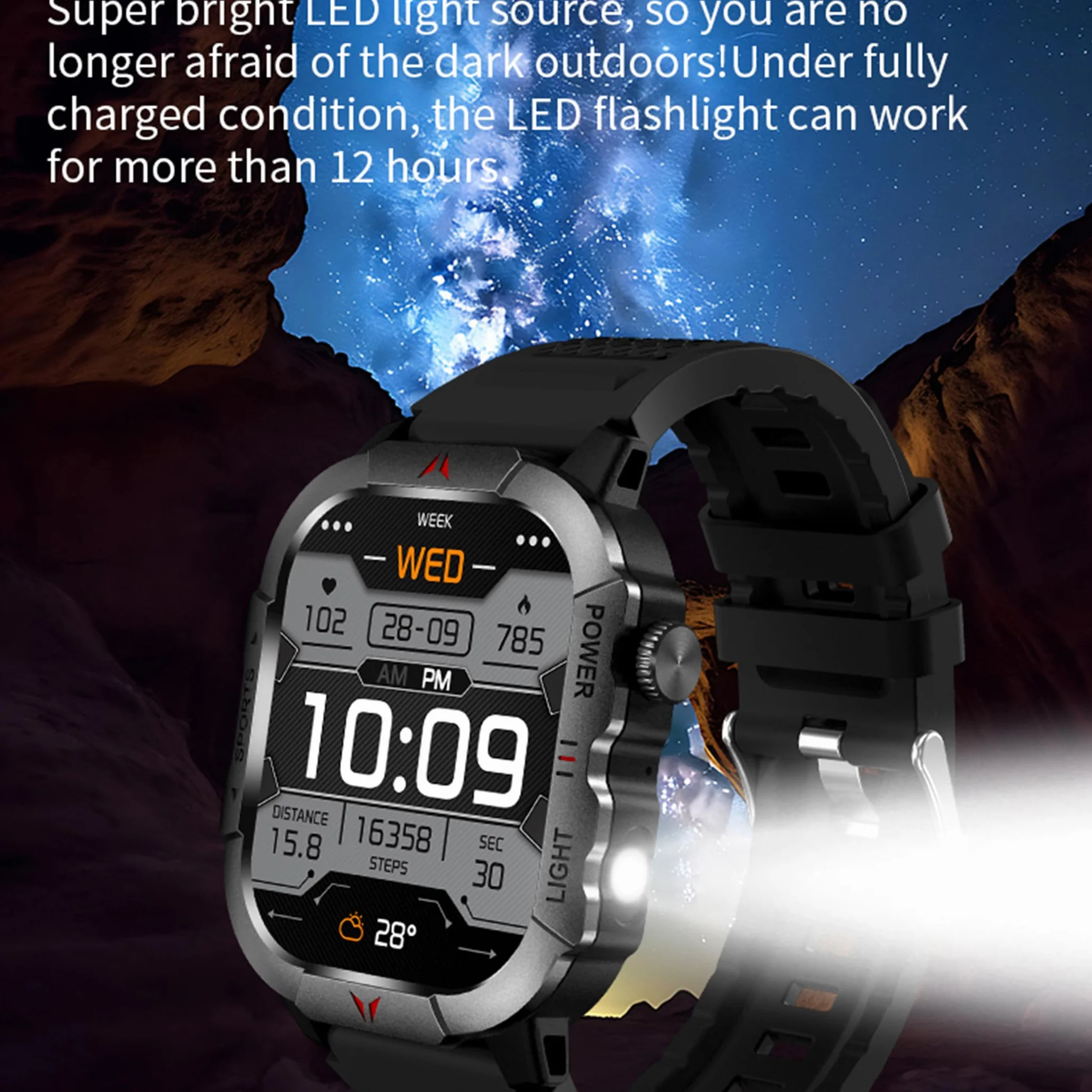 AMOLED Męski smartwatch 2,01" z połączeniem Bluetooth 5,2 / numeracja, smartwatch kompatybilny z Samsung Huawei, Xiaomi, Android, iOS, współdzielony krokomierz, GPS 123, sportowy miernik tętna (żółty)