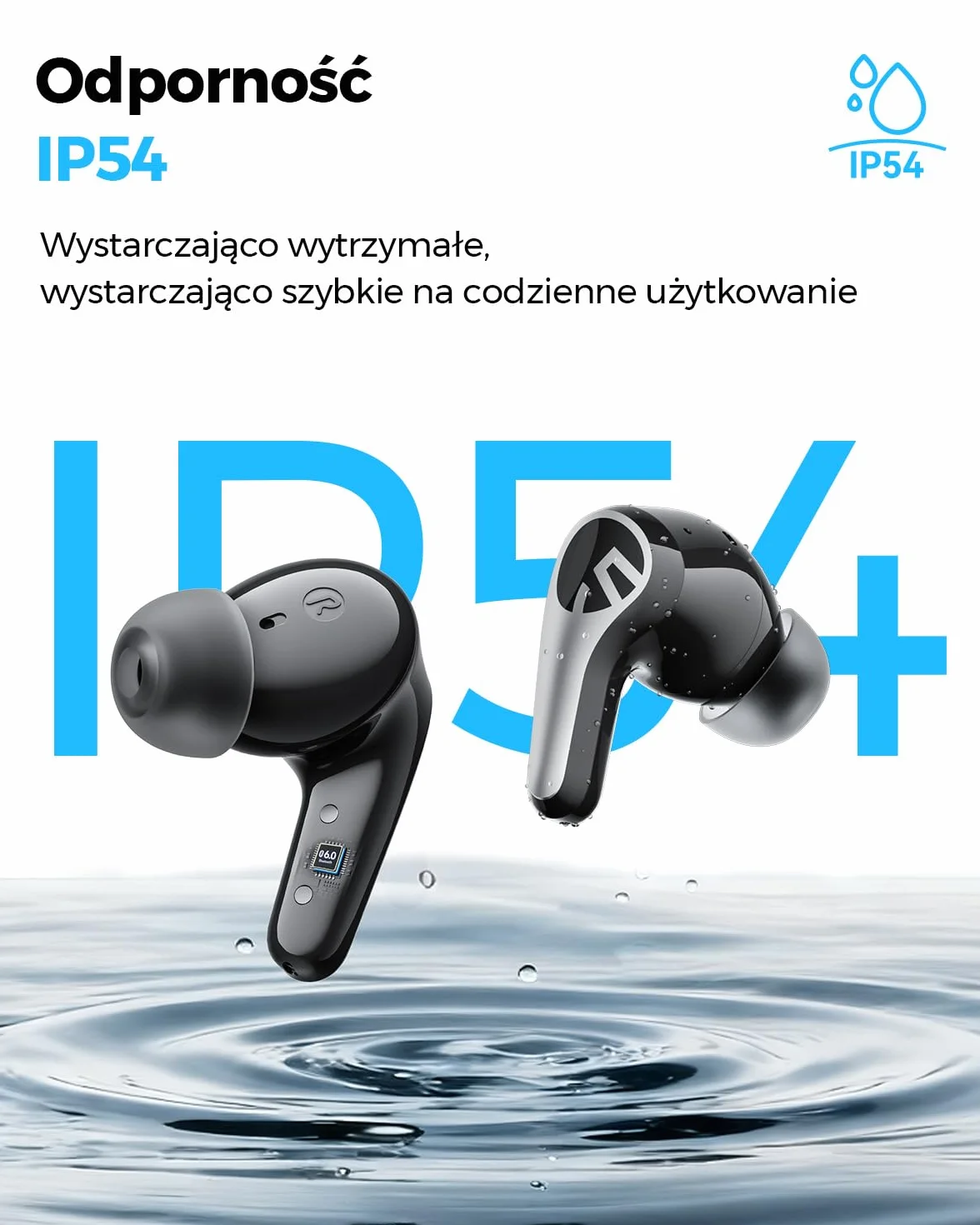 SOUNDPEATS C30 Bluetooth 6.0 Hybrydowe Bezprzewodowe Słuchawki Douszne z Aktywną Redukcją Szumu ANC 52dB i Certyfikacją Hi-Res Audio LDAC 12mm Duże Przetworniki 52h Odtwarzania 6 Mikrofonów Czarny