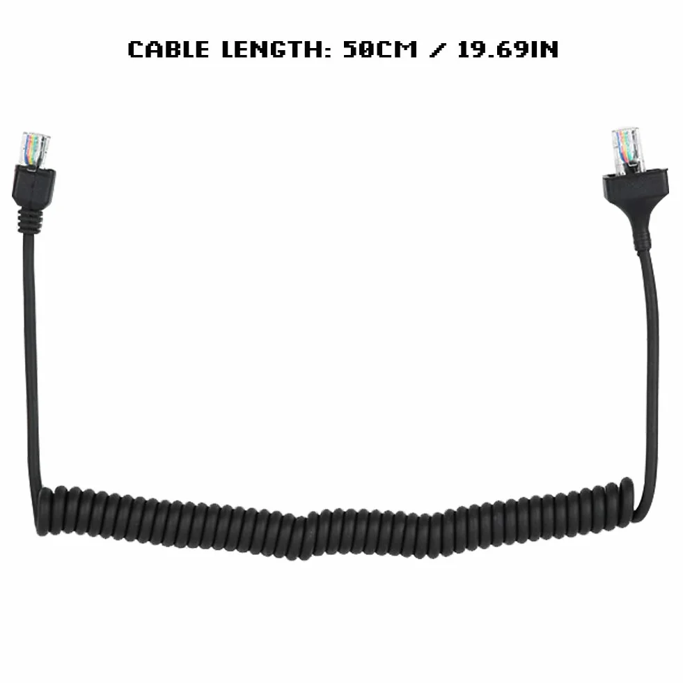 Kabel Mikrofonowy, 8-pinowy, Elastyczny Kabel o Długości 50 Cm, Przewód Mikrofonowy, Kabel Mikrofonowy, Kabel Mikrofonu Głośnikowego do Radia Kenwood