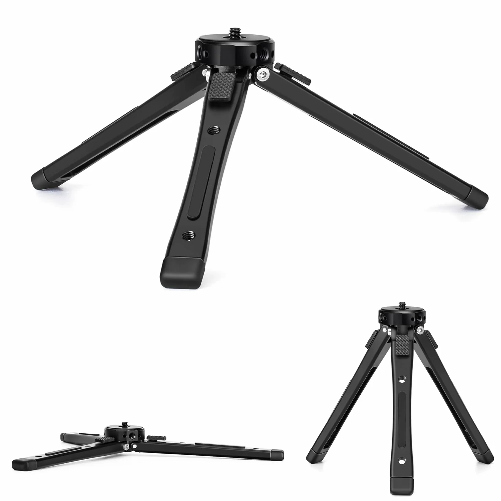 Zeadio Wytrzymały metalowy statyw do kamery – uniwersalny mały statyw stołowy do aparatu, gimbala, kamery akcji, kamery, mikrofonu, światła LED itp. (obciążenie 40 kg/88 lb)