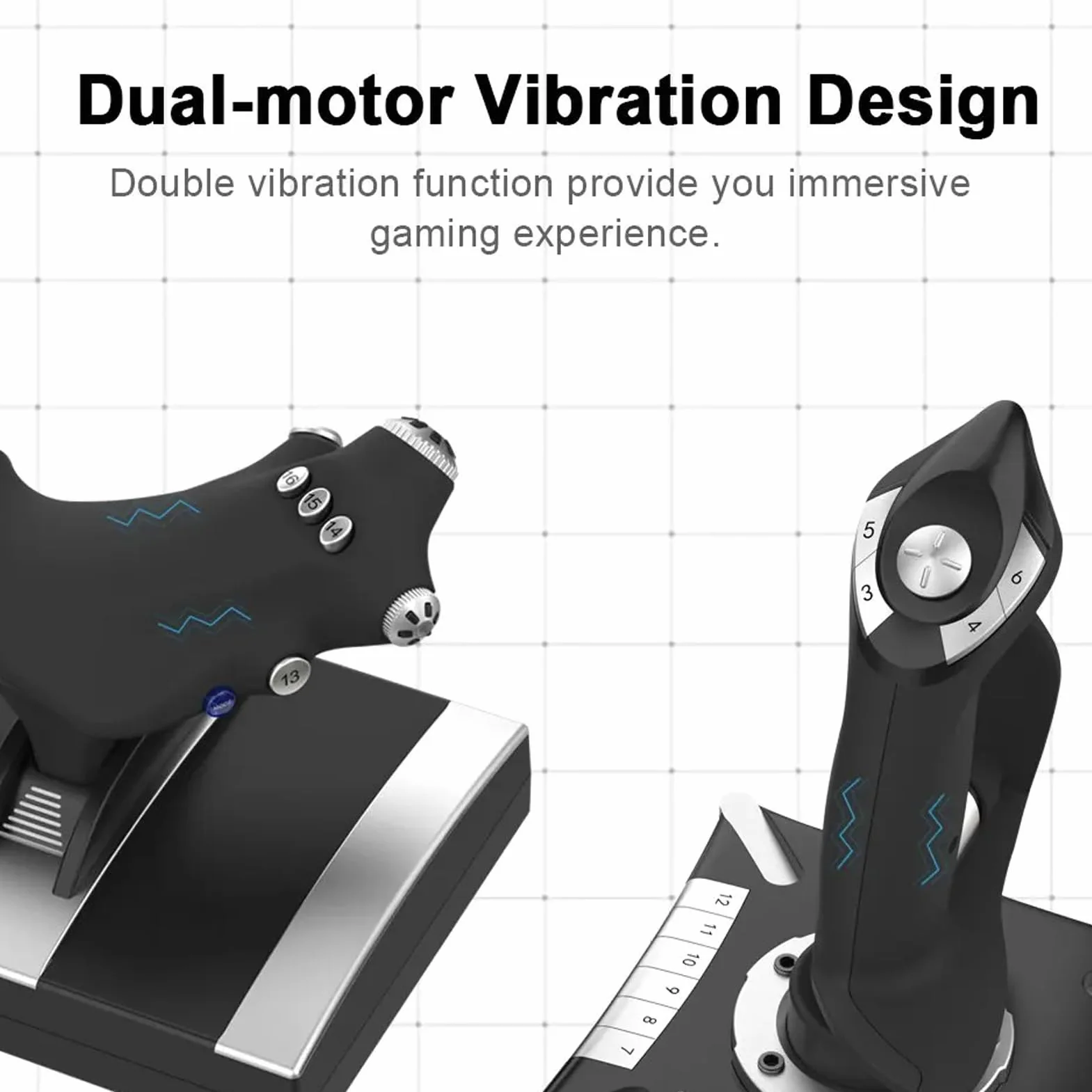 PUSOKEI Joystick Wibracyjny do Symulatora Lotu |Sterowanie symulacją dla Series X S 7-11