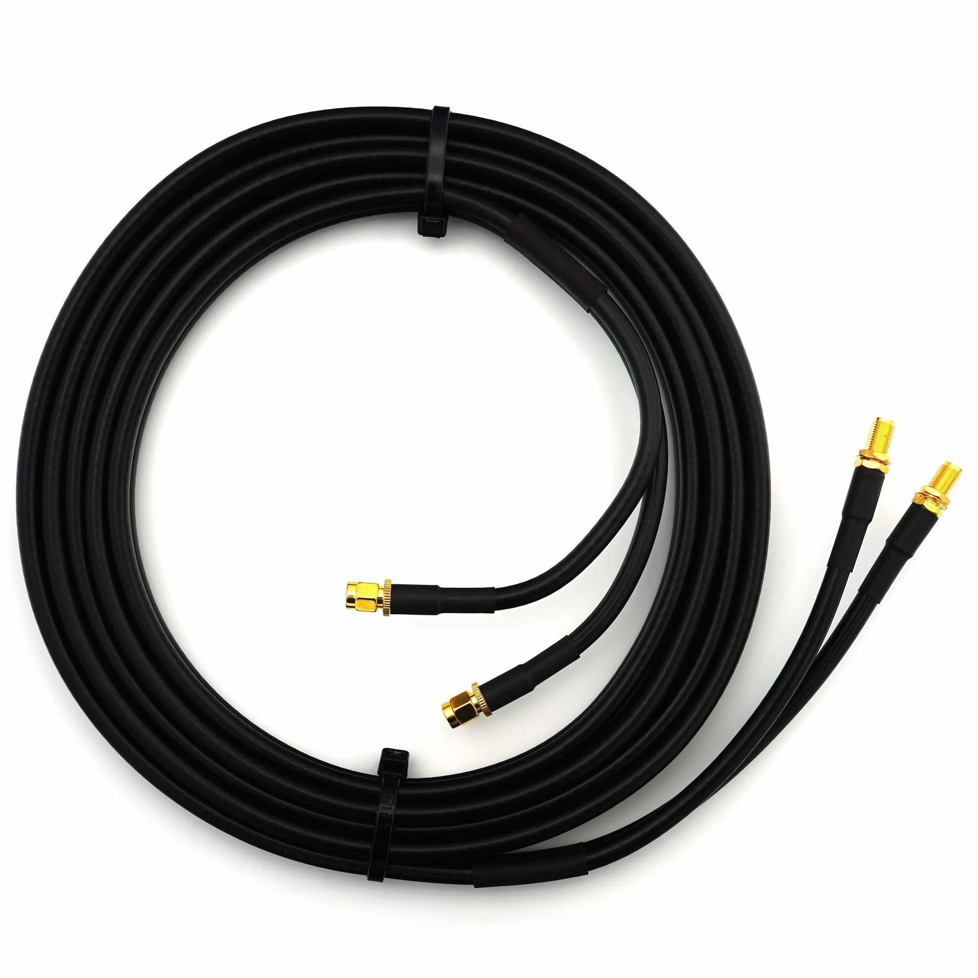 SMA Male to SMA Female 1m Twin Coaxial Cable – HF-240 (LMR240 equivalent) Bare Copper 50ohm Double Extension Cable – LTE CDMA GSM DCS 3G 4G 5G Mobile Signal Router Antenna