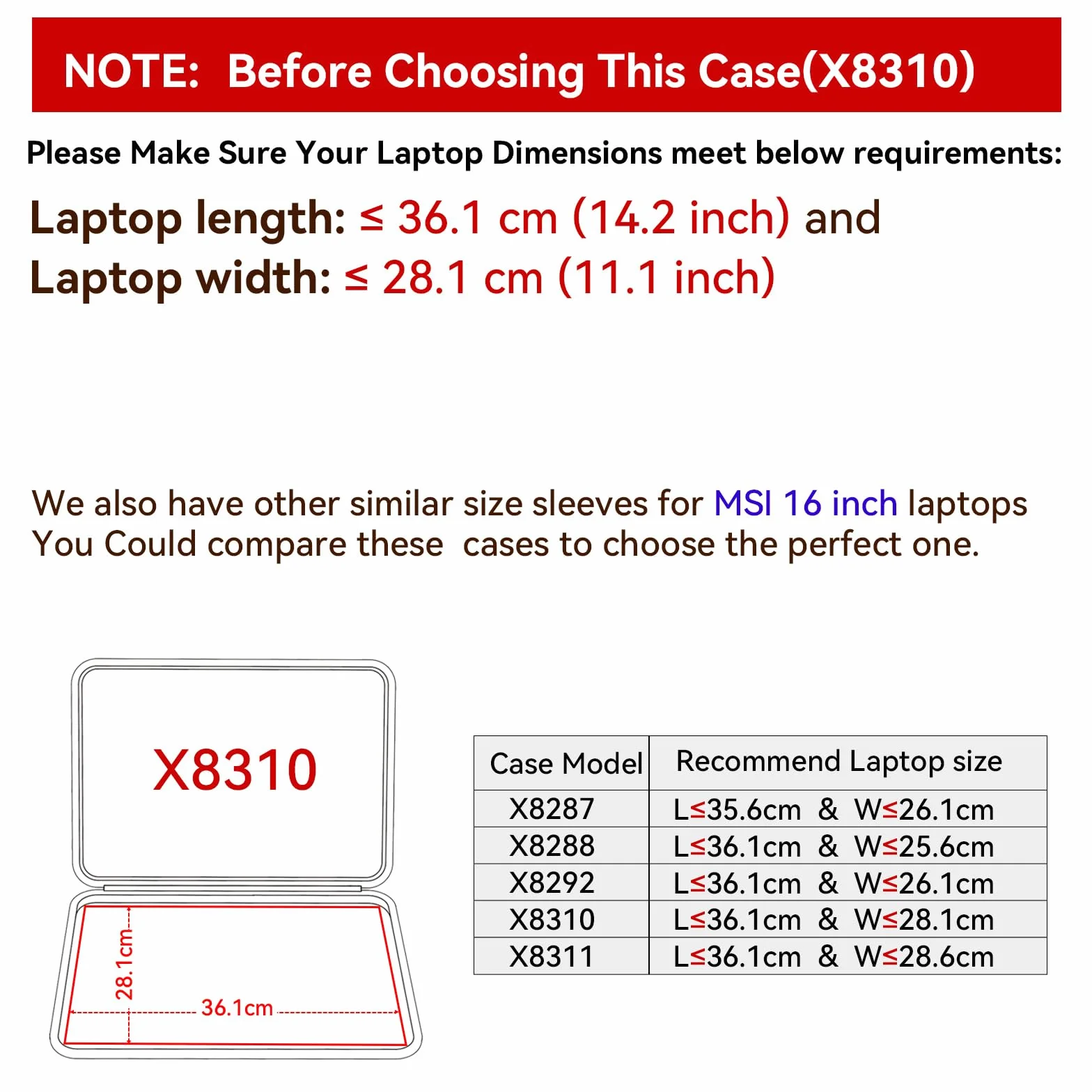Smatree Twarde etui ochronne z pianki EVA, kompatybilne z 40.6 cm MSI Raider GE68 HX 14 V, MSI Vector 16 HX A14V/A13V, smukłe i odporne na wstrząsy, torba na notebooka (X8310)