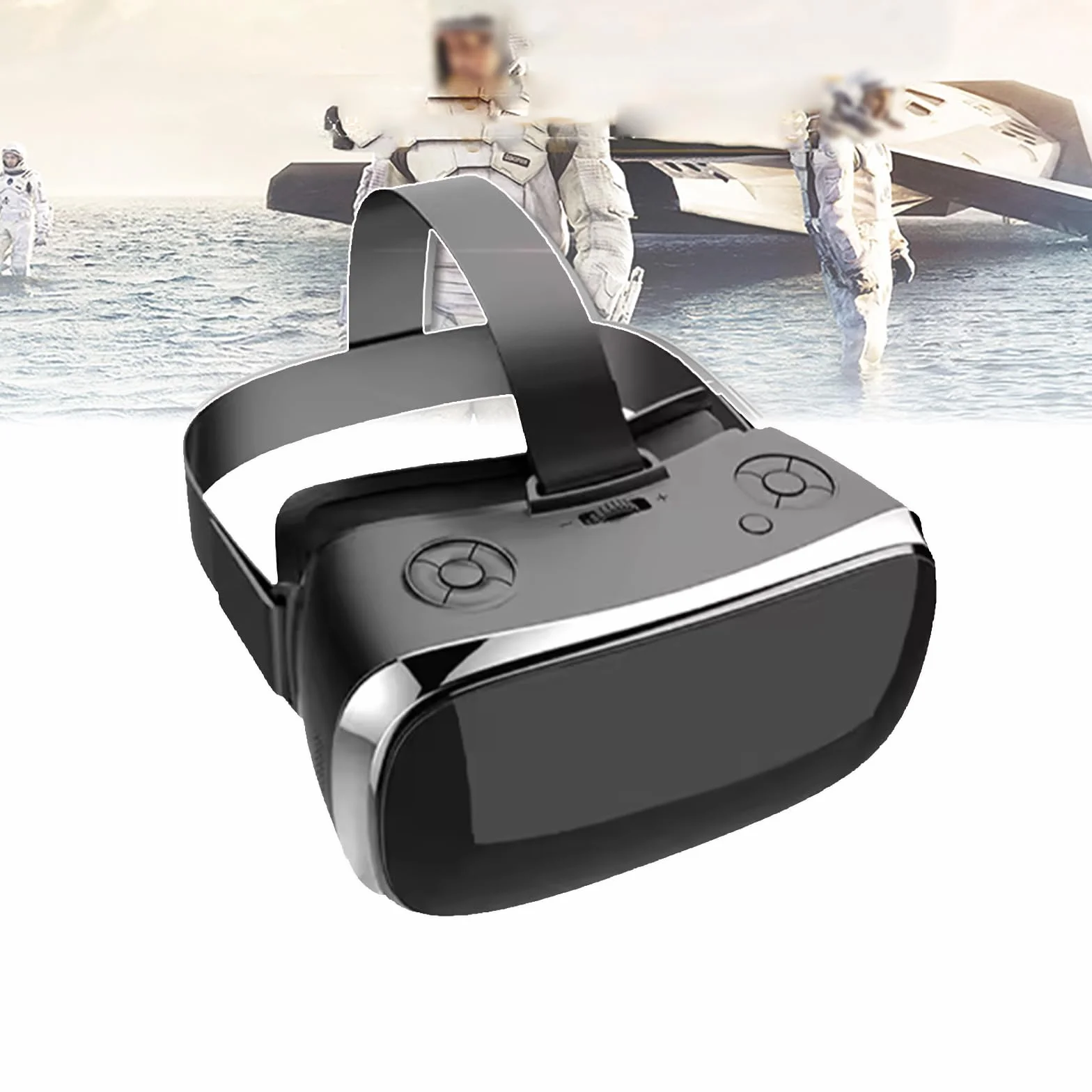 Okulary 3D Do Wirtualnej Rzeczywistości, Przeglądarka Filmów 360° Z Gamepadem, Pojemność Baterii: 3500 MAH, Obsługa Połączenia Wi-Fi, Śledzenie Głowy + Kąt Widzenia Przestrzennego 360°,Black
