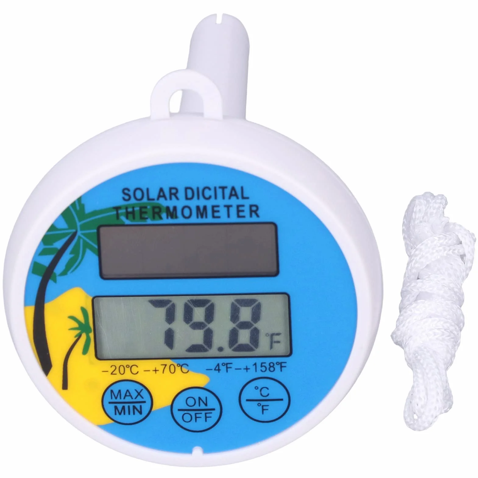 Słoneczny Cyfrowy Termometr do Basenu Tester Temperatury Wody