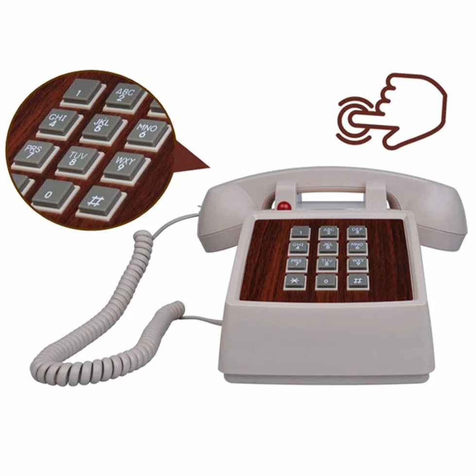 Telefony z tarczą obrotową Retro telefon stacjonarny na biurko, przewodowy do domu i wystroju, białe kreatywne telefony