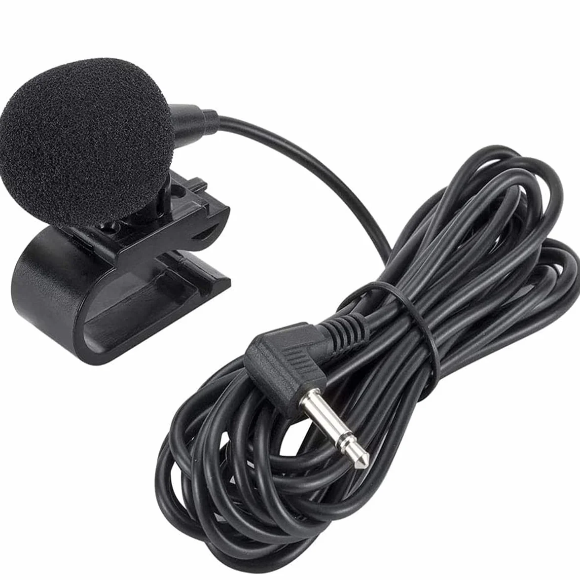 3,5 mm przenośny mikrofon zewnętrzny kompatybilny z JVC Kenwood Sony Alpine do głównej jednostki samochodowej z radiem Bluetooth stereo GPS DVD, kabel 3 m, Plug and Play