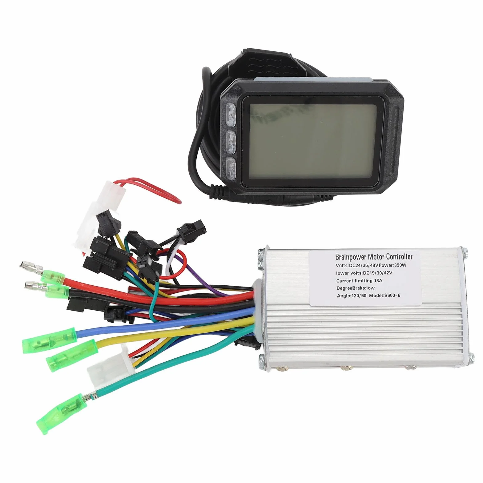 Bezszczotkowy kontroler i wyświetlacz UMDHAIYI do roweru elektrycznego, moc 350 W, obudowa ze stopu aluminium, ekran LCD, do UMDHAIYI