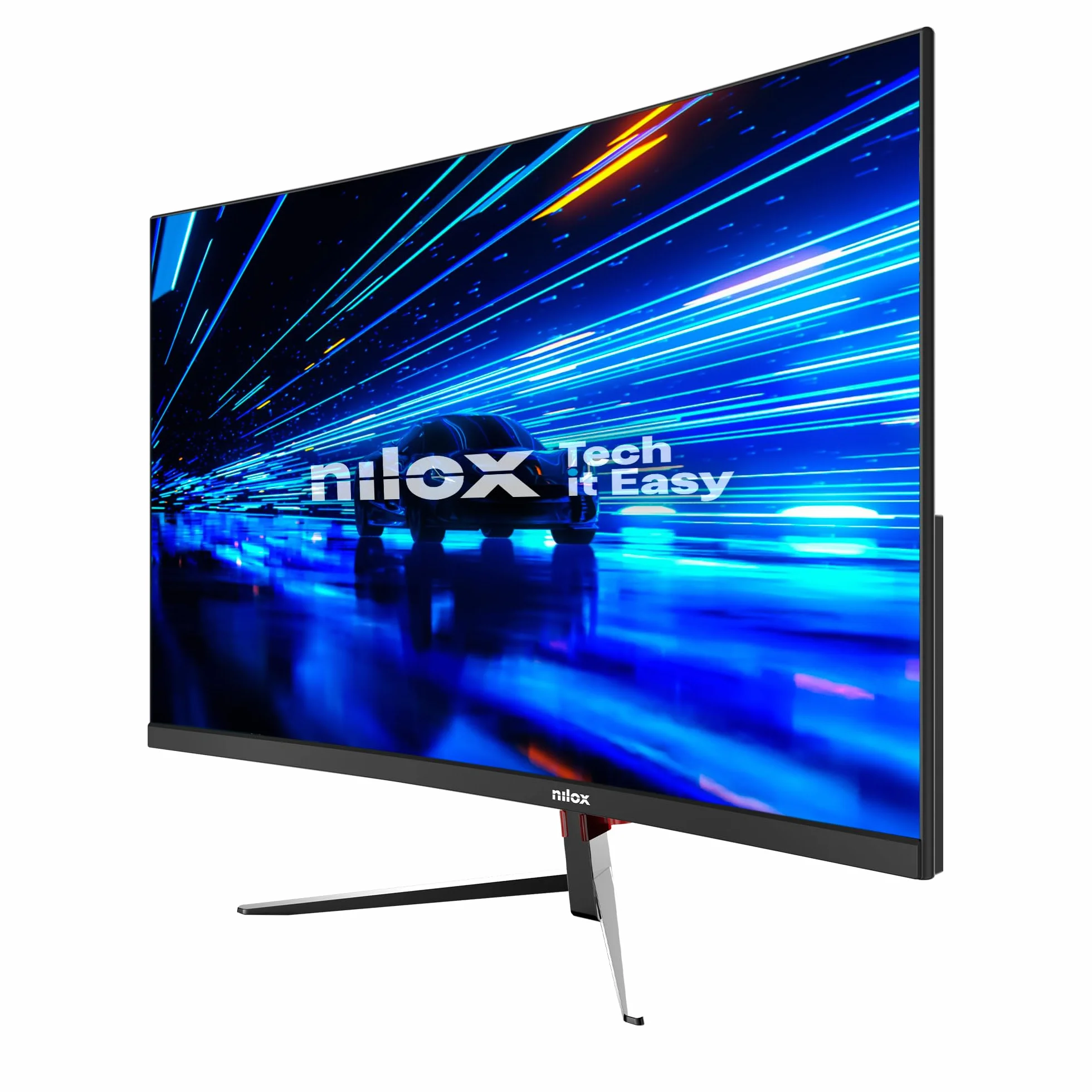 Nilox Zakrzywiony monitor do gier NXM27CRV2001, Full HD VA, częstotliwość 200 Hz, czas odpowiedzi 1 ms, połączenia HDMI/DP, obsługa VESA 100 × 100 mm