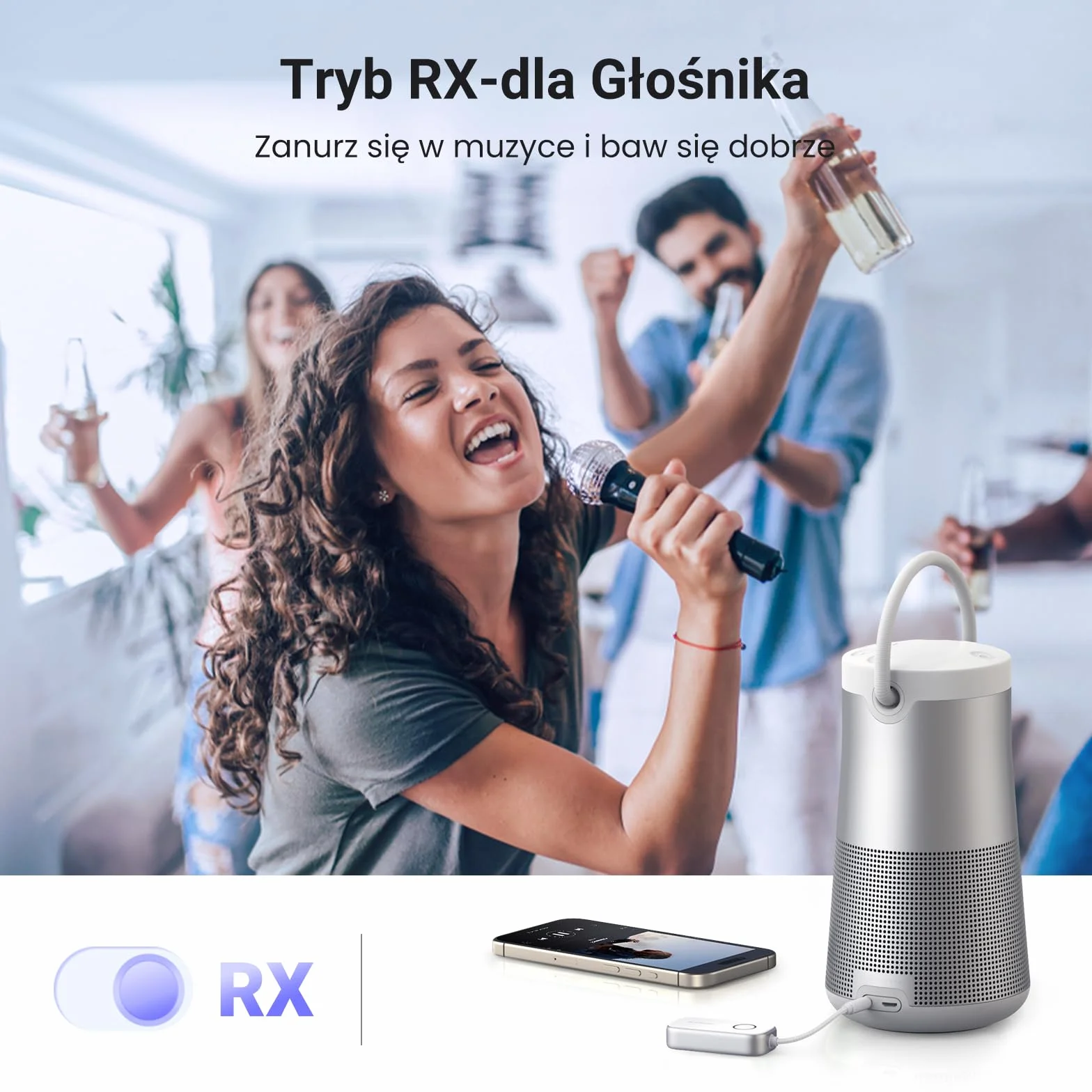 UGREEN Nadajnik Bluetooth 6.0 Jack 2 w 1 Odbiornik nadajnika dla dwóch słuchawek Adapter Bluetooth kompatybilny z samolotem, telewizorem, stereofonicznym rozdzielaczem audio BT