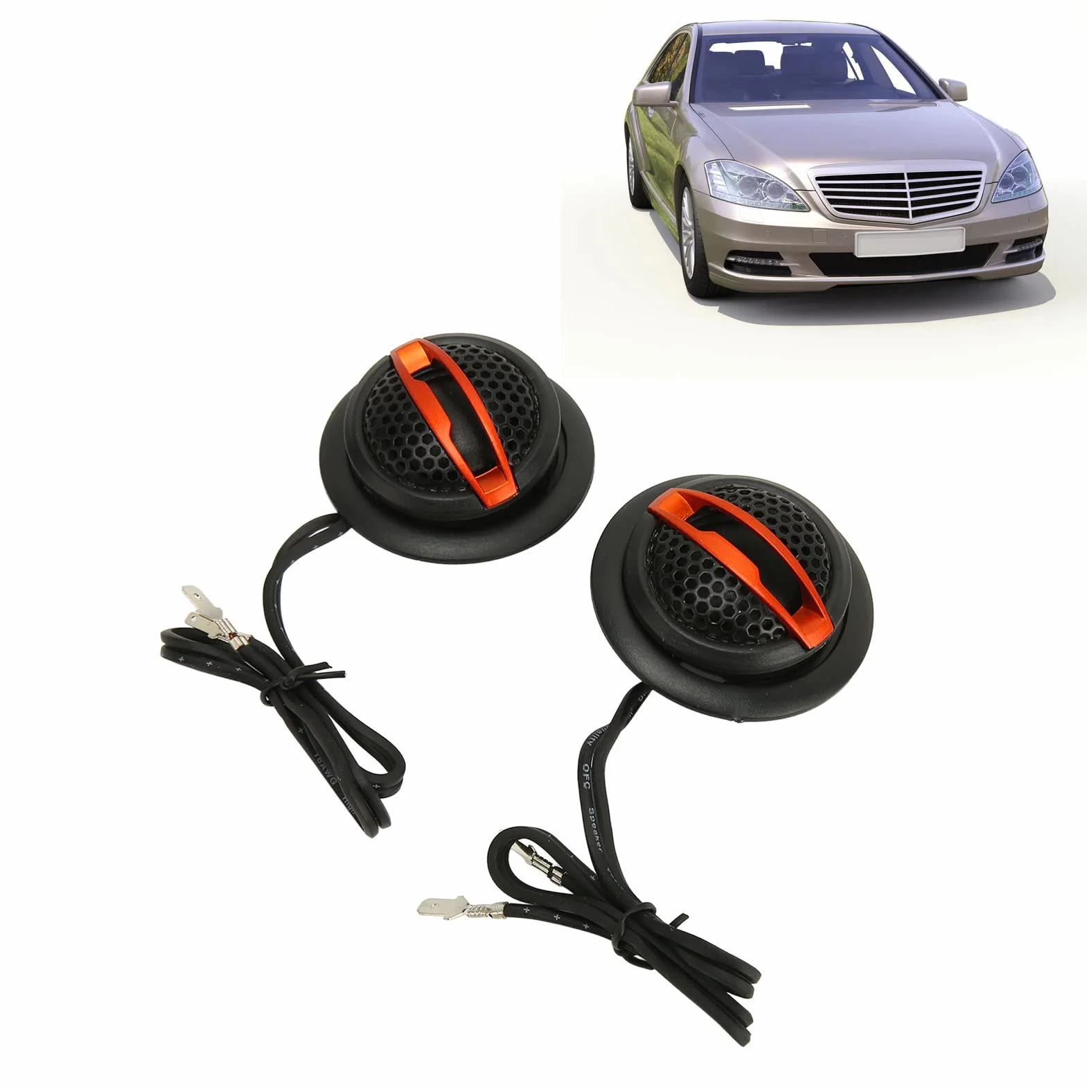 Głośniki Wysokotonowe do Car Audios, 150W 4Ω 2-kanałowy Głośnik Wysokotonowy HiFi Sound z miękką kopułką i podstawą Tuby, Kompaktowy Głośnik Wysokotonowy z Wbudowanym Kondensatorem
