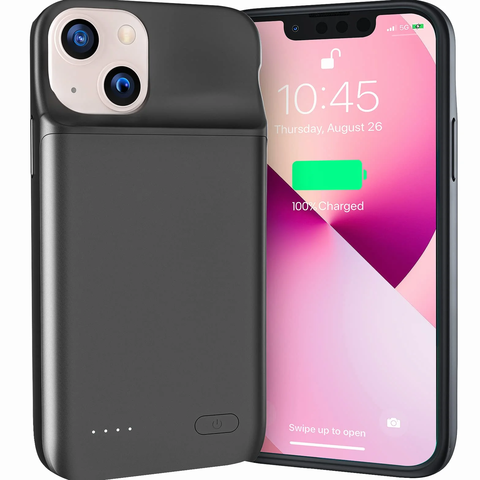 NEWDERY Etui na baterie do iPhone'a 12 Mini i iPhone'a 13 Mini, 4700 mAh, wąskie, przenośne etui ochronne do ładowania, przedłużone etui ładowarki do iPhone'a 12 Mini i iPhone'a 13 Mini (5,4 cala)