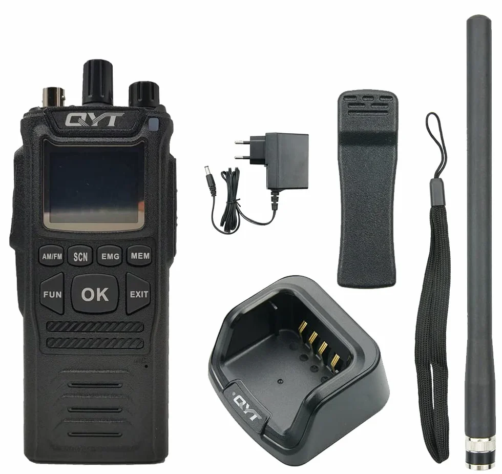 CB CB58 Magnum zestaw radiotelefonów ręcznych z 3 antenami, anteną HyFlex, anteną teleskopową, anteną 20 cm, stacją ładującą, akumulatorem, akcesoriami