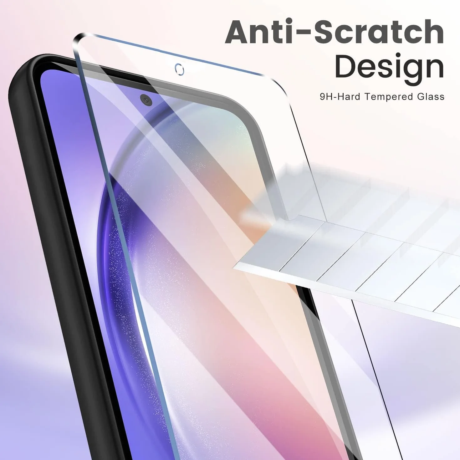 New&Teck Etui do Samsung Galaxy A54 5G + 2 osłony ekranu ze szkła hartowanego, miękkie silikonowe etui z TPU, osłona ze wzmocnionymi narożnikami, przezroczysta ochrona (czarne)