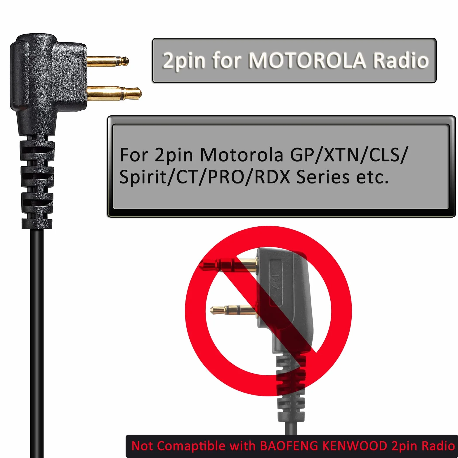 HYS Covert Air Tube Two Way Radio zestaw słuchawkowy kompatybilny z Motorola CP040 DP1400 GP2000 GP300 Walkie Talkie (1 sztuka)