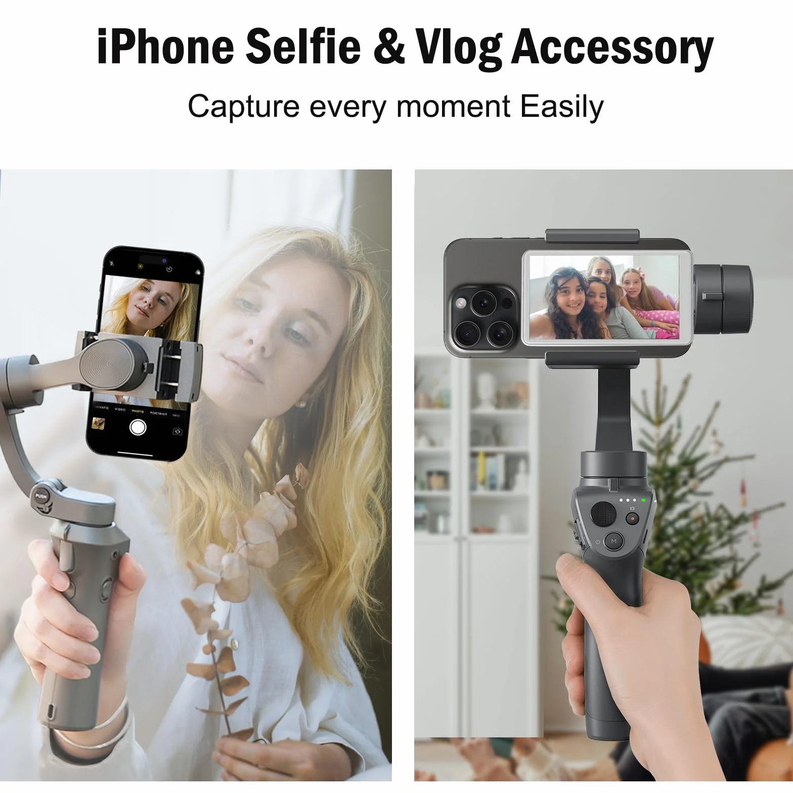MOJOGEAR VS2 monitor do selfie vlogów kompatybilny z iPhone i Android - biały - bezprzewodowy zewnętrzny monitor 4,02 cala do aparatu głównego, magnetyczny z Mag Safe - w zestawie pilot zdalnego